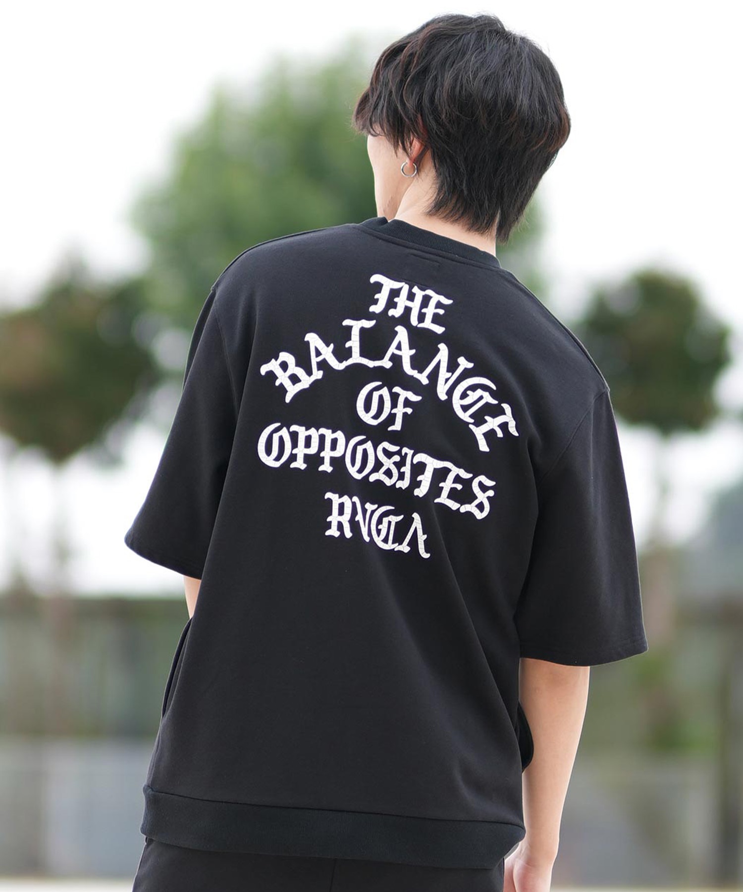 RVCA ルーカ メンズ 半袖 Tシャツ 半袖スウェットTシャツ バックプリント BF041-007(BLK-S)