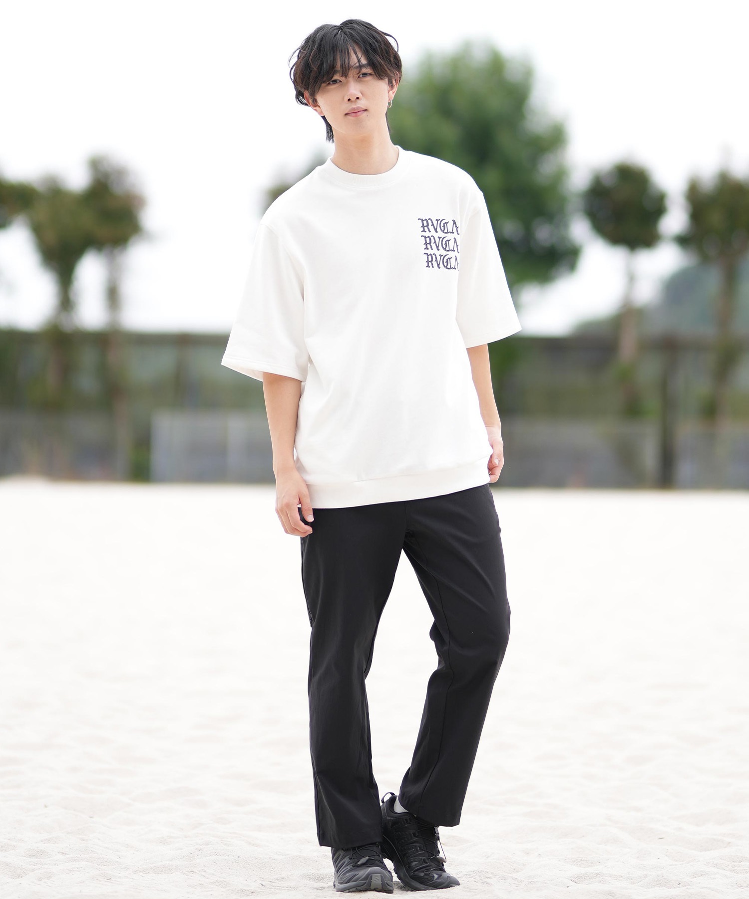 RVCA ルーカ メンズ 半袖 Tシャツ 半袖スウェットTシャツ バックプリント BF041-007(BLK-S)