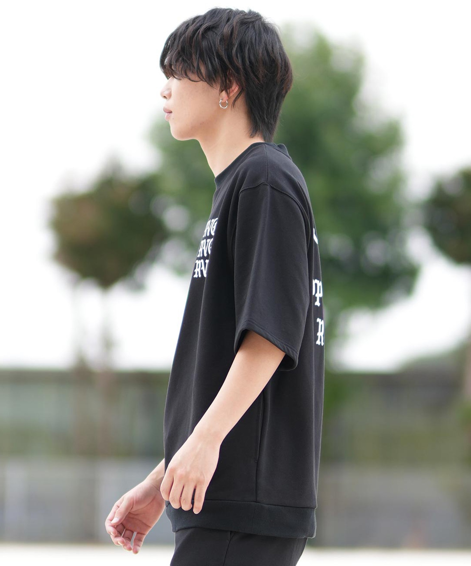 RVCA ルーカ メンズ 半袖 Tシャツ 半袖スウェットTシャツ バックプリント BF041-007(BLK-S)