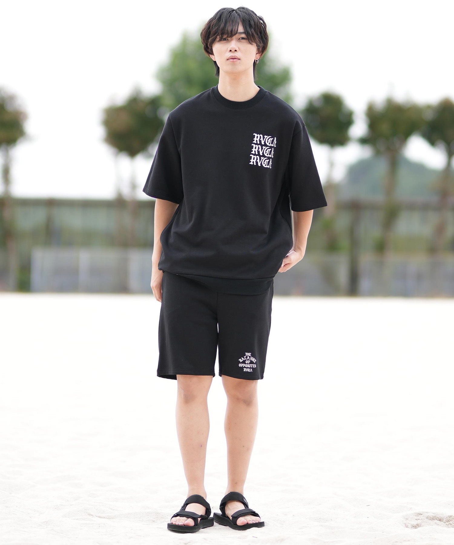 RVCA ルーカ メンズ 半袖 Tシャツ 半袖スウェットTシャツ バックプリント BF041-007(BLK-S)