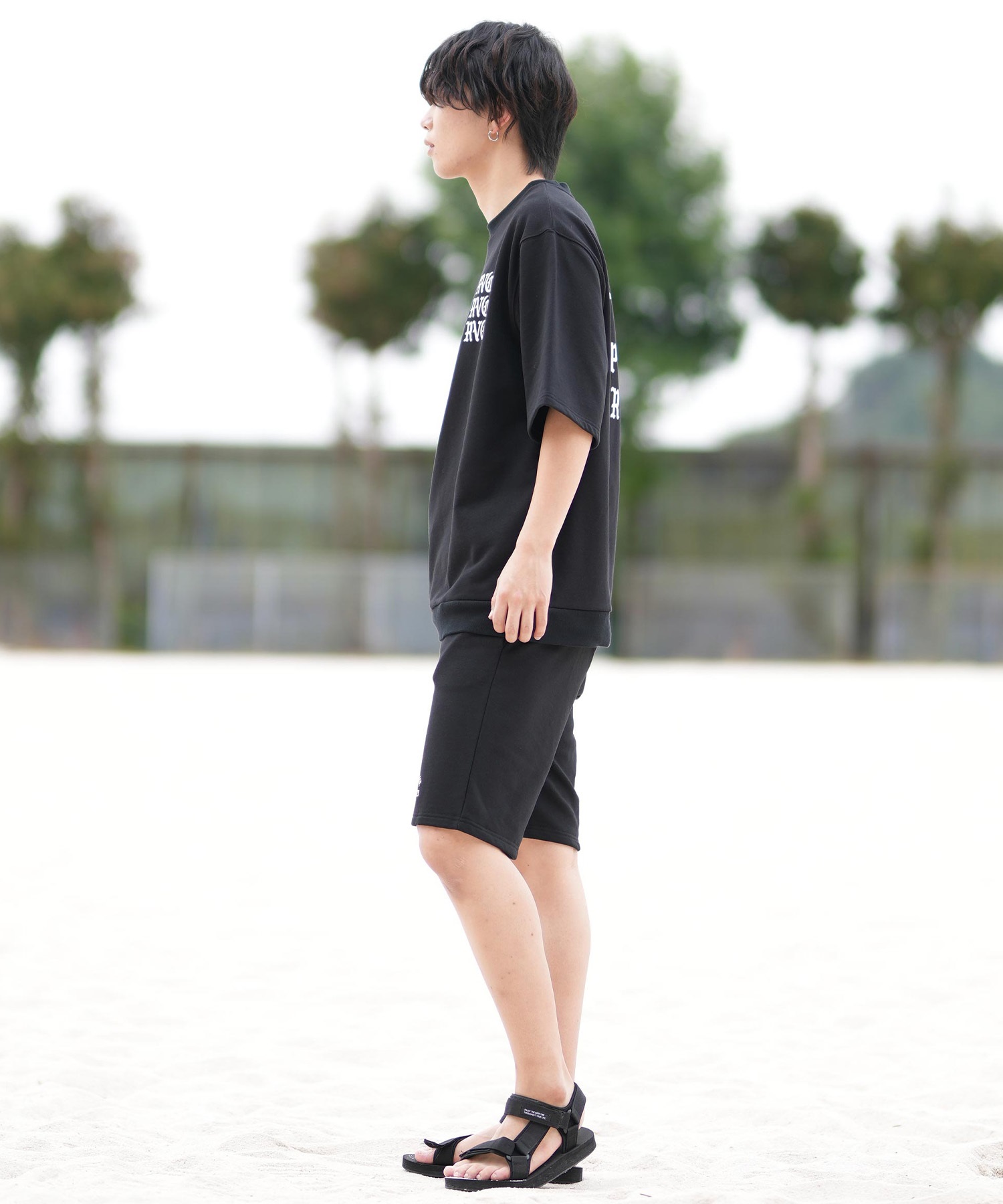 RVCA ルーカ メンズ 半袖 Tシャツ 半袖スウェットTシャツ バックプリント BF041-007(BLK-S)