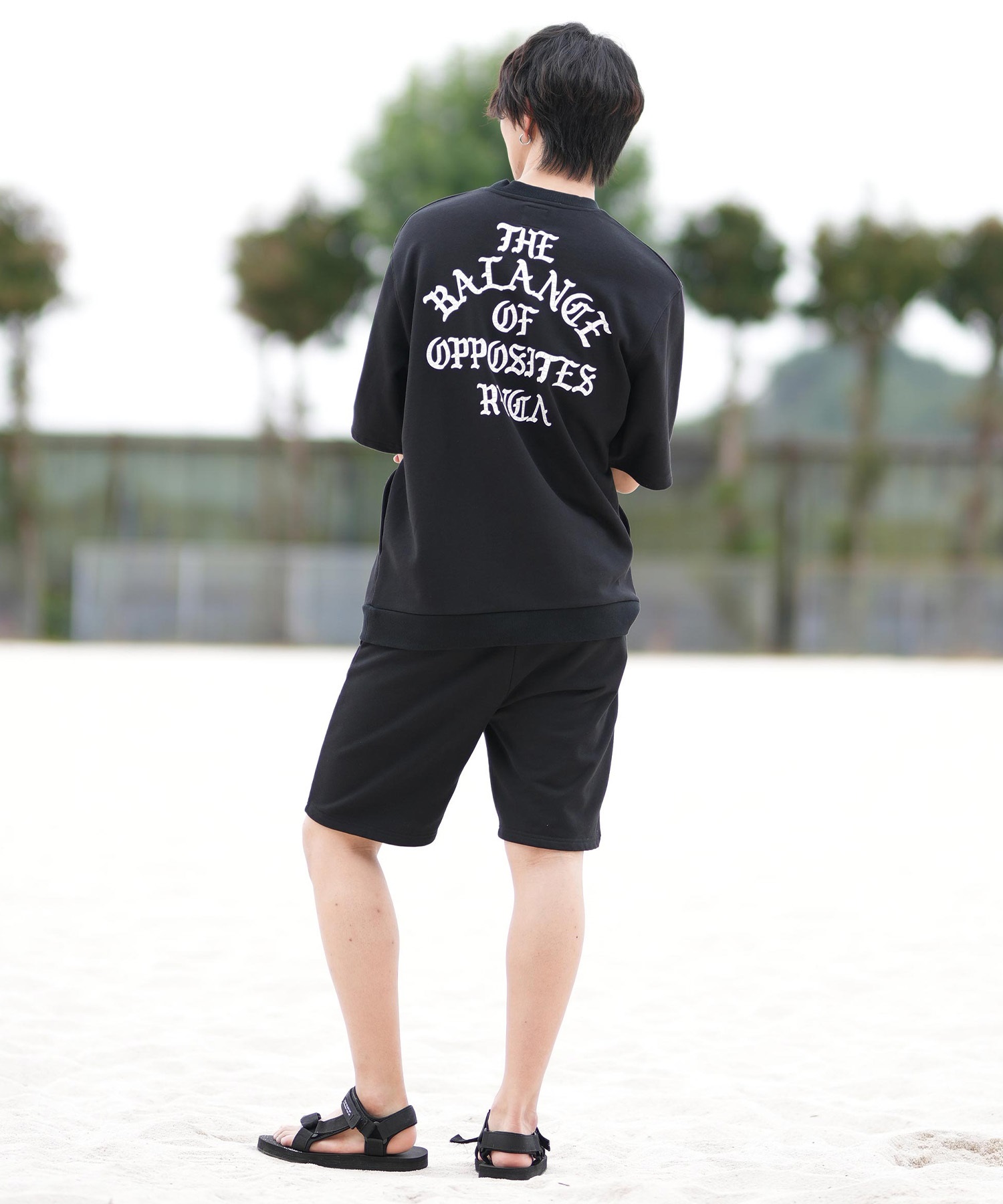 RVCA ルーカ メンズ 半袖 Tシャツ 半袖スウェットTシャツ バックプリント BF041-007(BLK-S)