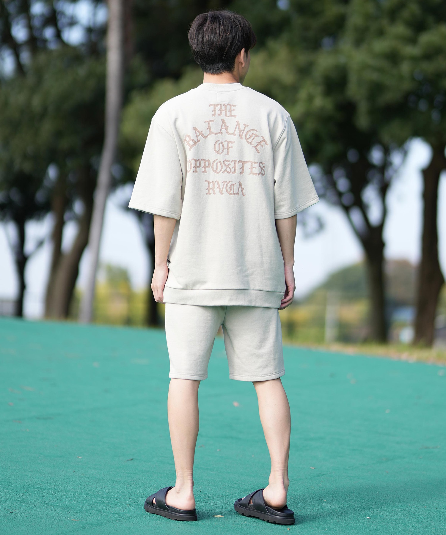 RVCA ルーカ メンズ 半袖 Tシャツ 半袖スウェットTシャツ バックプリント BF041-007(BLK-S)