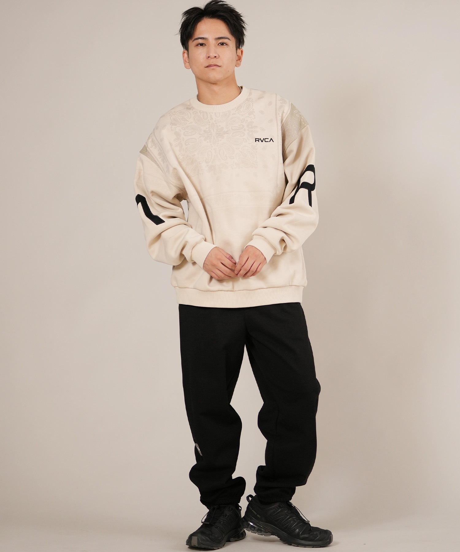 RVCA ルーカ トレーナー スウェット メンズ バックプリント FADE BACK SIDE ARCH BF042-001(BBB-S)