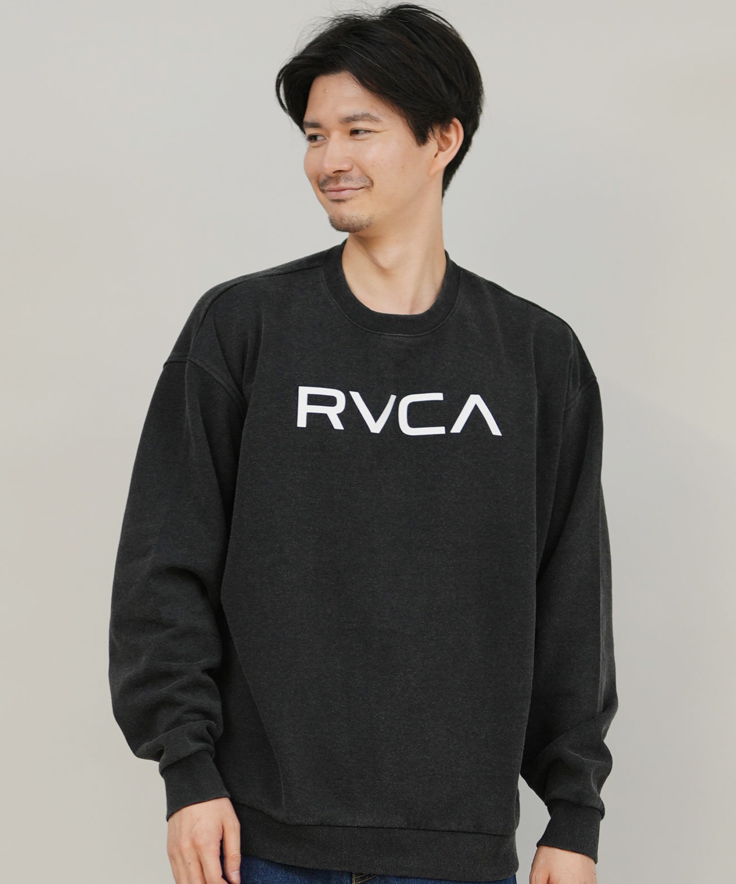 RVCA ルーカ トレーナー スウェット メンズ シンプル ロゴ BIG RVCA FADE CR BF042-002(BLK-S)