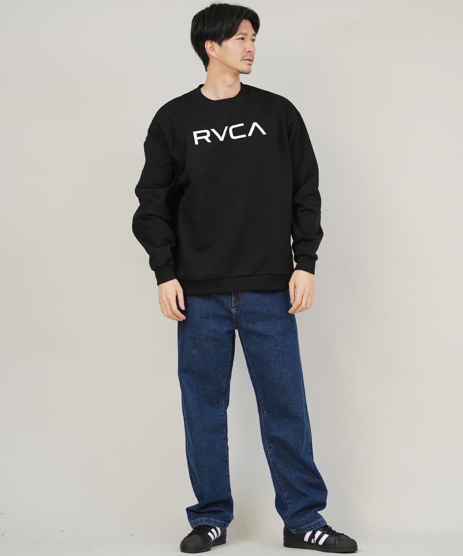 RVCA ルーカ トレーナー スウェット メンズ シンプル ロゴ BIG RVCA FADE CR BF042-002(BLK-S)