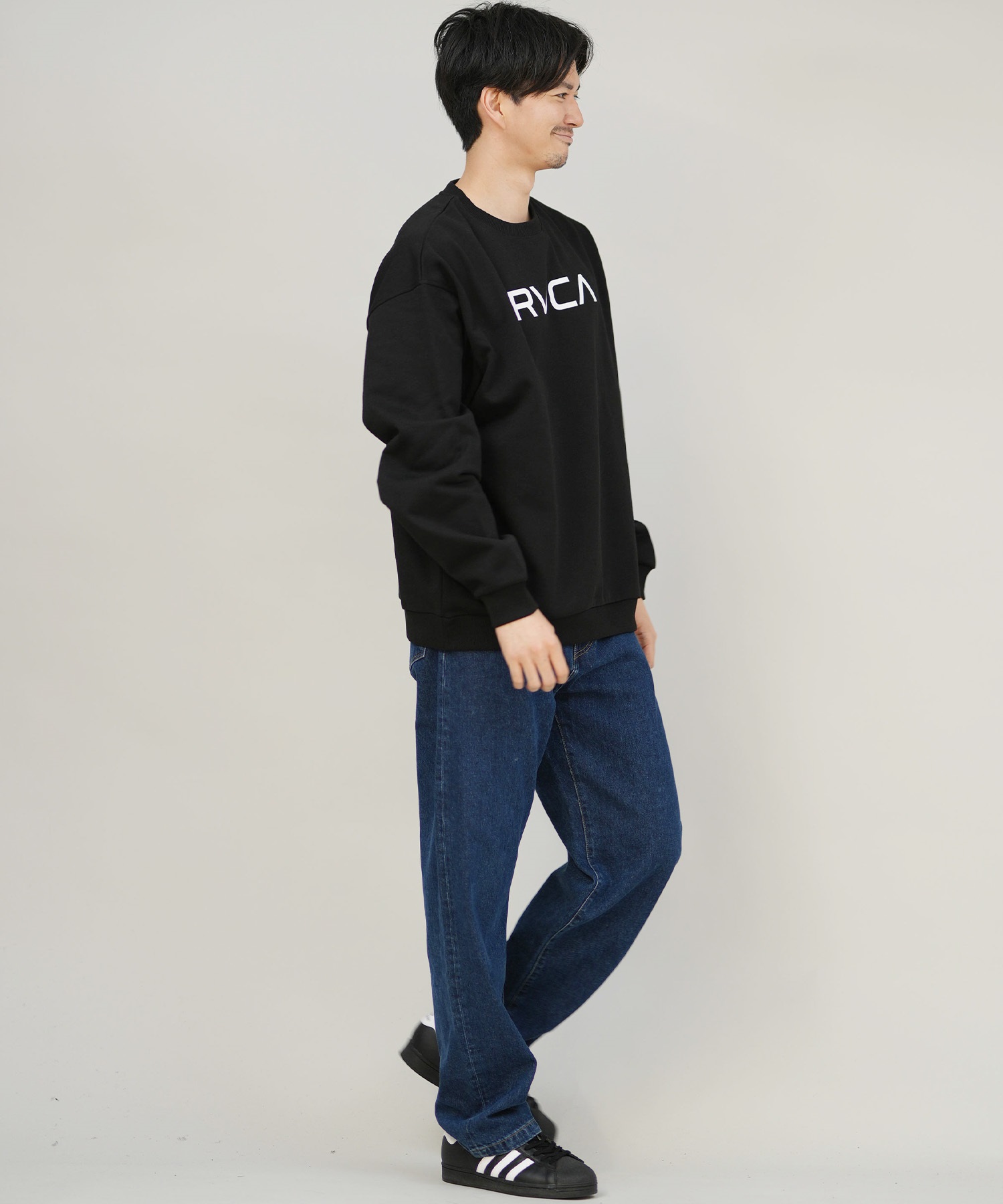 RVCA ルーカ トレーナー スウェット メンズ シンプル ロゴ BIG RVCA FADE CR BF042-002(BLK-S)