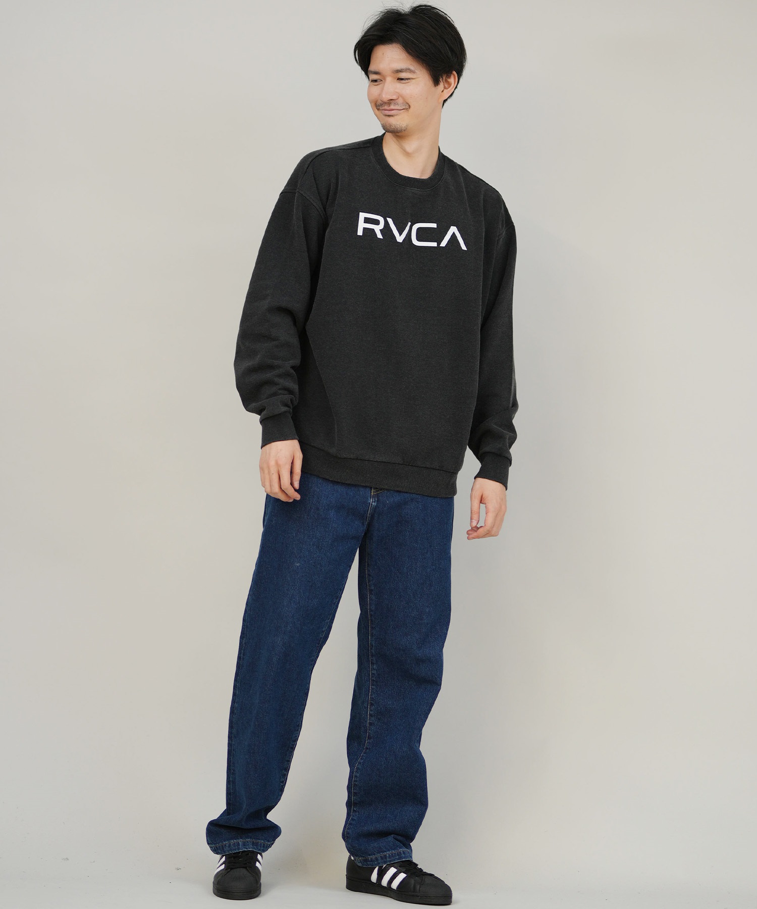 RVCA ルーカ トレーナー スウェット メンズ シンプル ロゴ BIG RVCA FADE CR BF042-002(BLK-S)