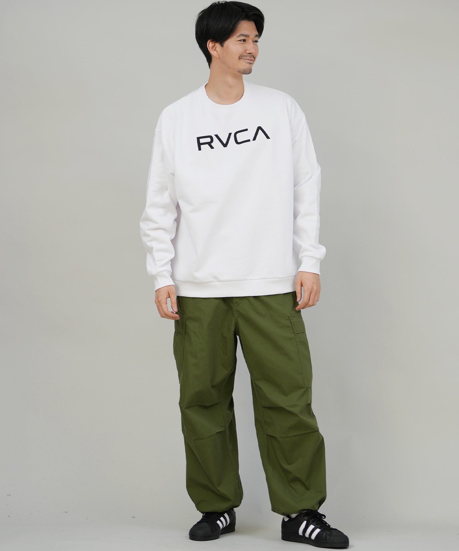 RVCA ルーカ トレーナー スウェット メンズ シンプル ロゴ BIG RVCA FADE CR BF042-002(BLK-S)