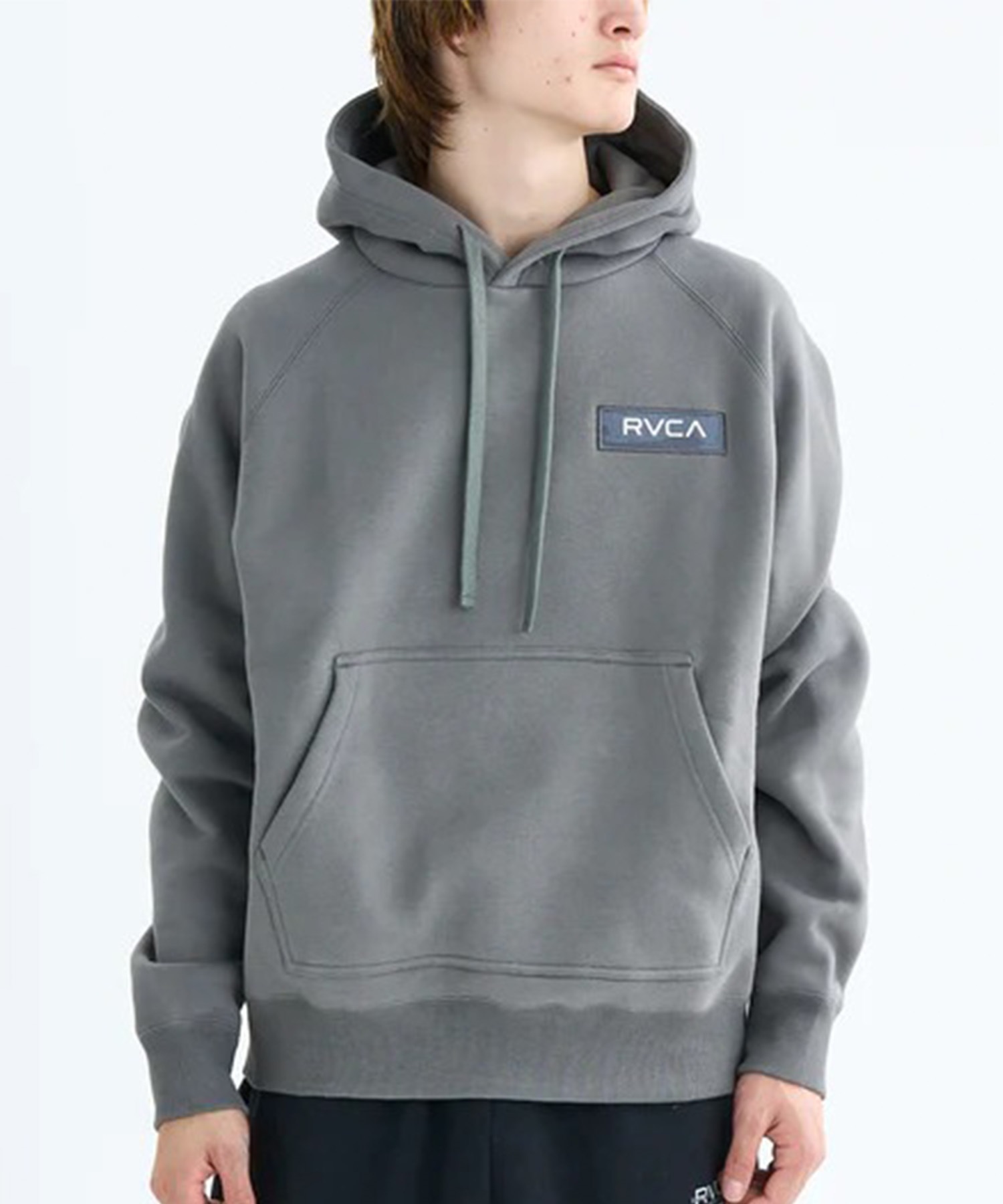 RVCA ルーカ プルオーバー パーカー メンズ バックプリント 裏起毛 THREE BOX RVCA HD BF042-011(BLK-S)