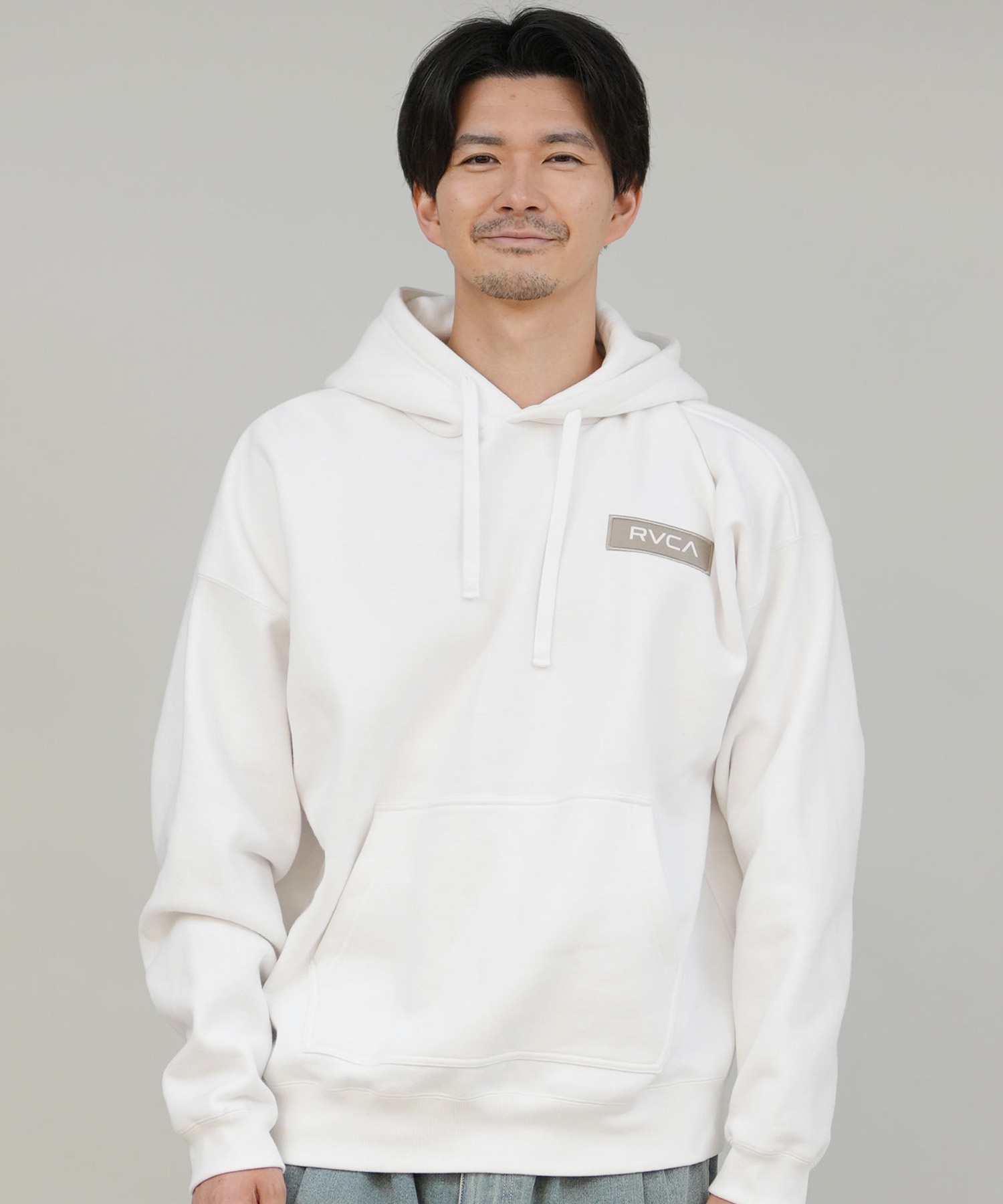 RVCA ルーカ プルオーバー パーカー メンズ バックプリント 裏起毛 THREE BOX RVCA HD BF042-011(BLK-S)