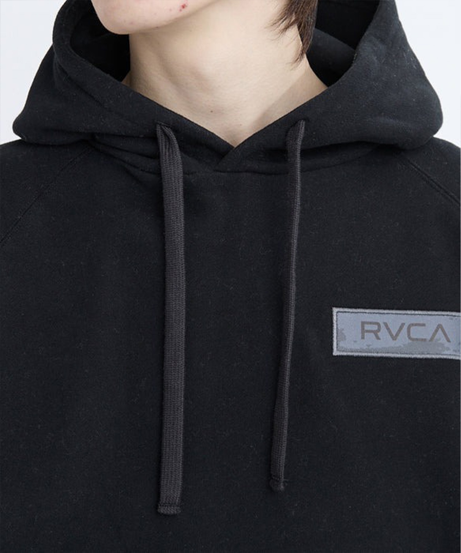 RVCA ルーカ プルオーバー パーカー メンズ バックプリント 裏起毛 THREE BOX RVCA HD BF042-011(BLK-S)