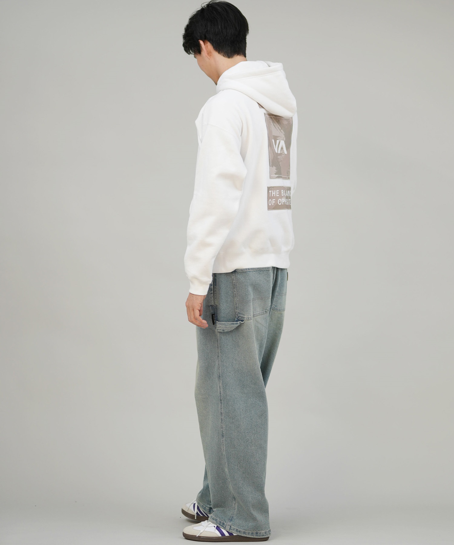 RVCA ルーカ プルオーバー パーカー メンズ バックプリント 裏起毛 THREE BOX RVCA HD BF042-011(BLK-S)