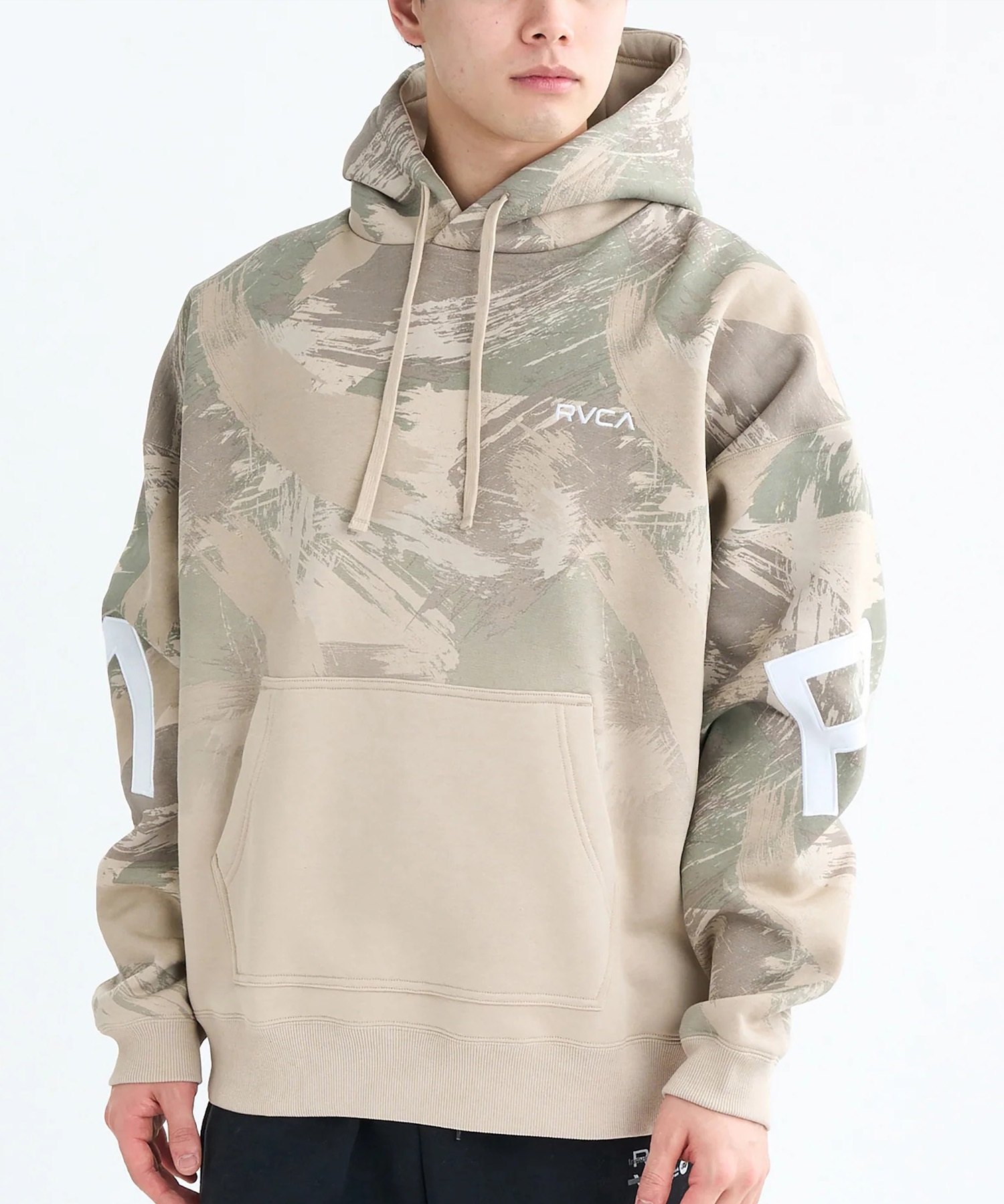 RVCA ルーカ プルオーバー パーカー メンズ バックプリント 裏起毛 BACK SIDE ARCH RVCA HD BF042-015(BLK-S)