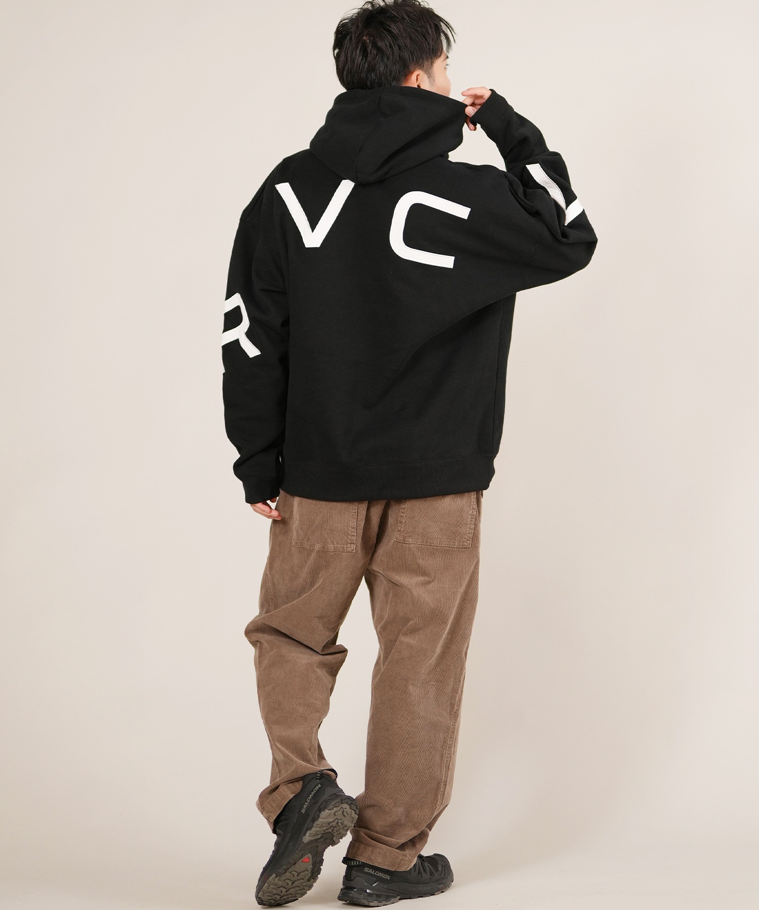 RVCA ルーカ プルオーバー パーカー メンズ バックプリント 裏起毛 BACK SIDE ARCH RVCA HD BF042-015(BLK-S)