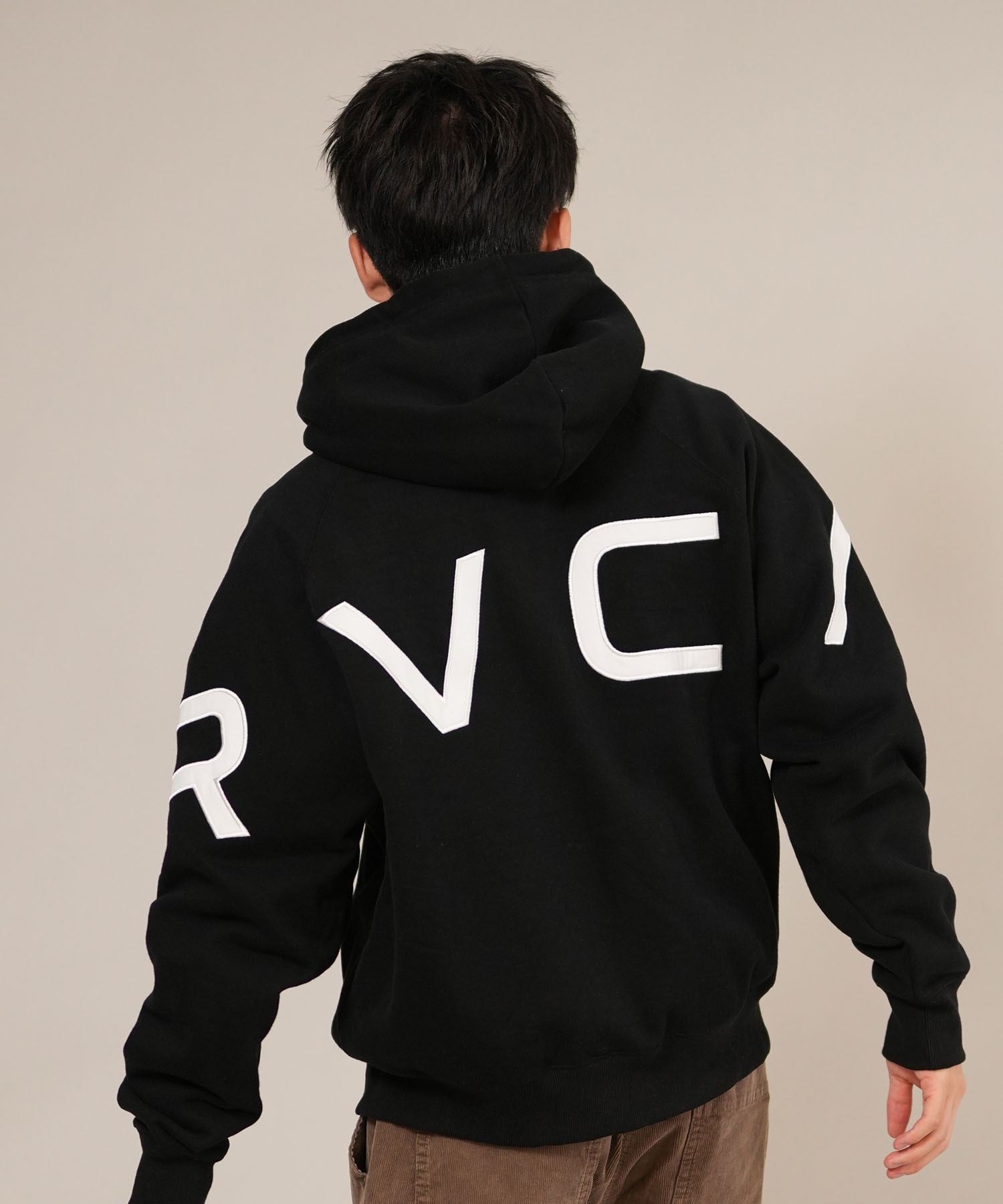 RVCA ルーカ ジップアップ パーカー メンズ ロゴ ARCH BACK SIDE ZIP