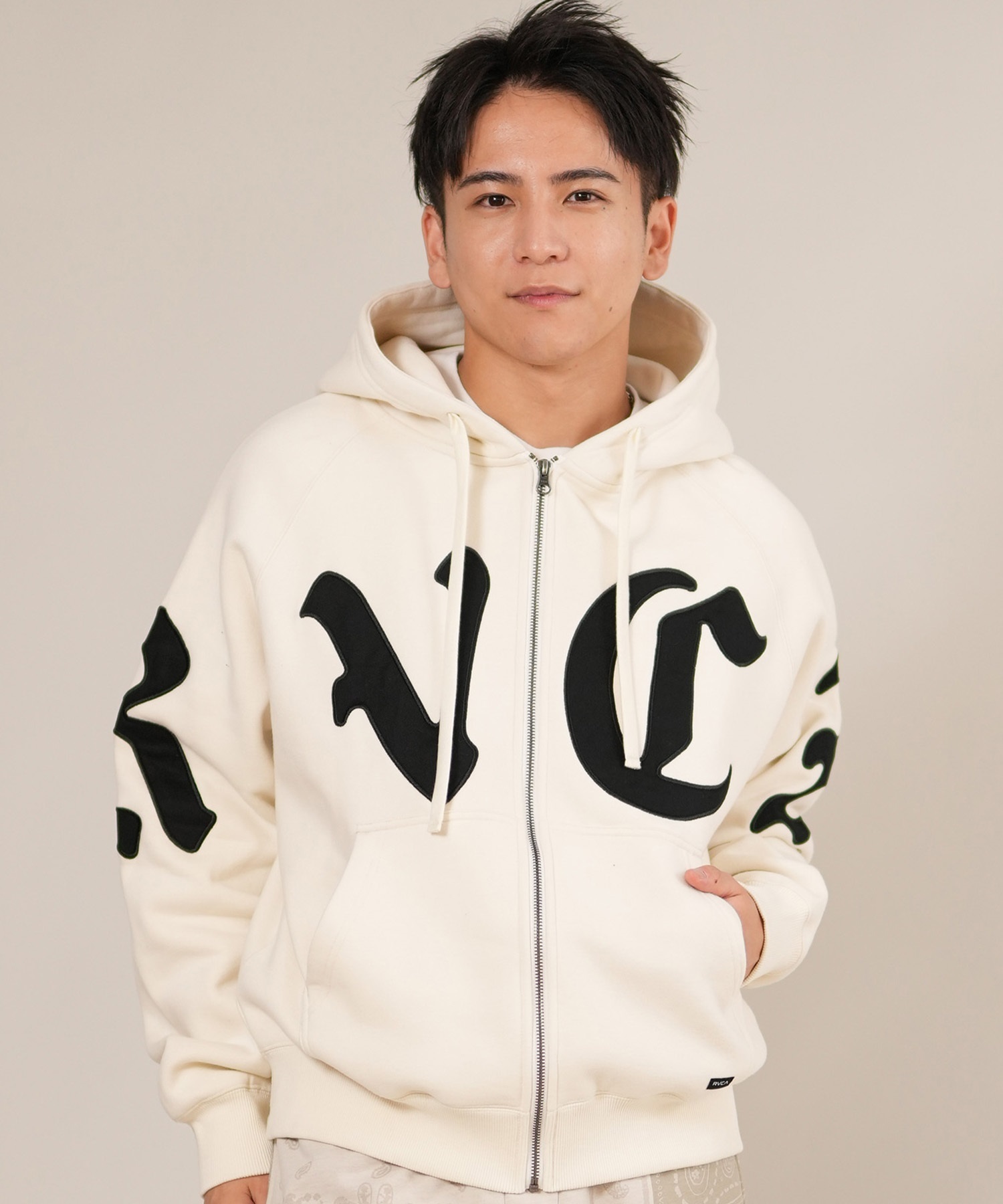 RVCA ルーカ ジップアップ パーカー メンズ 裏起毛 ロゴ WORLD WIDE ZIP HD BF042-020(ANW-S)