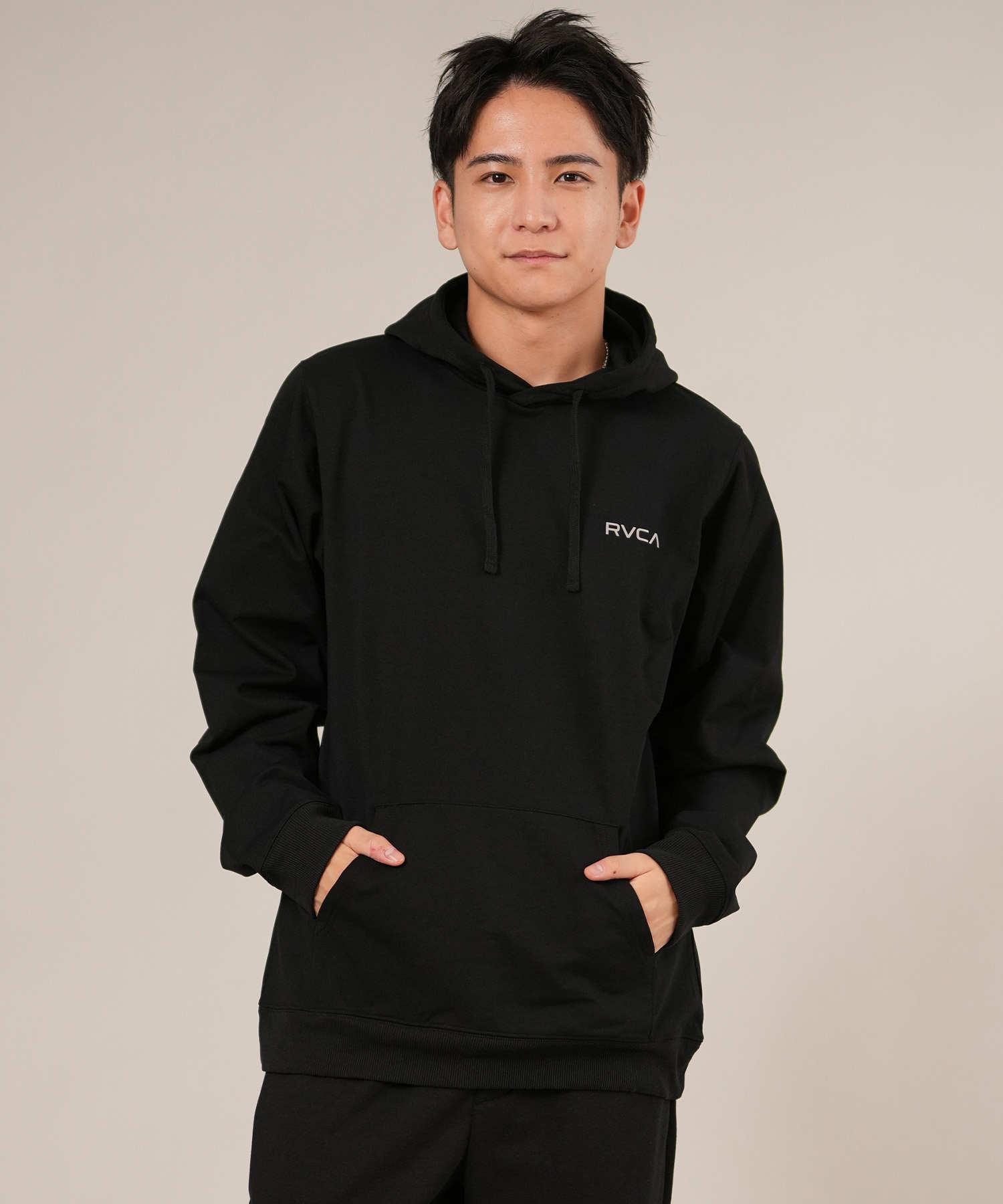 RVCA ルーカ プルオーバー パーカー メンズ スウェット フーディー ロゴ バックプリント 裏毛 セットアップ対応 BF042-P03(BLB-S)