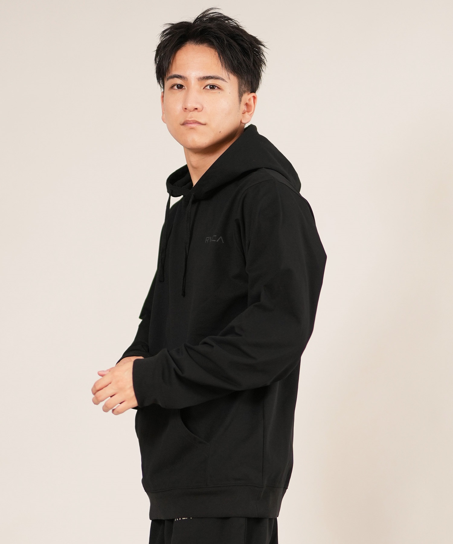 RVCA ルーカ プルオーバー パーカー メンズ スウェット フーディー ロゴ バックプリント 裏毛 セットアップ対応 BF042-P03(BLB-S)