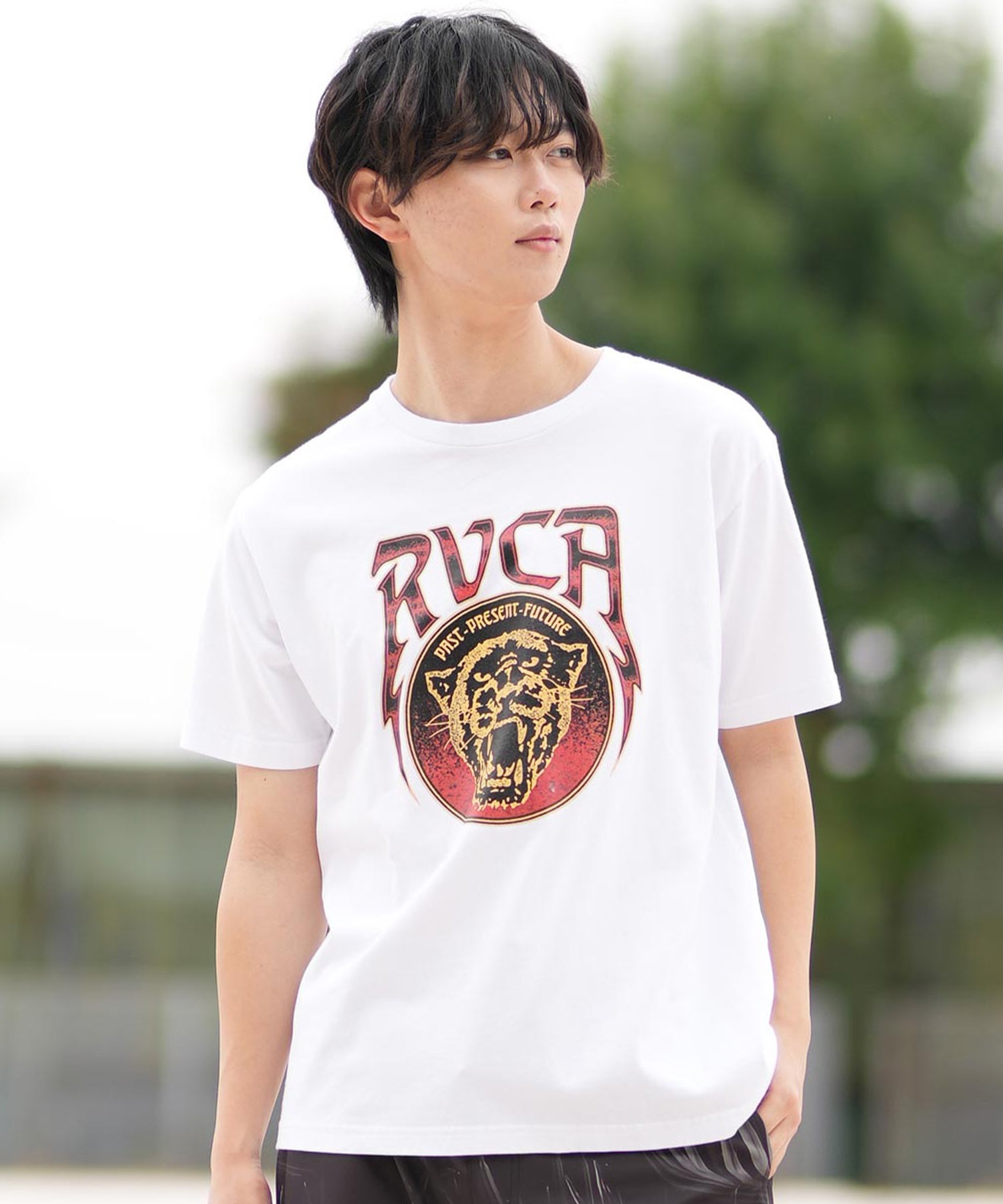 RVCA ルーカ 半袖 Tシャツ メンズ フロントプリント RAWR SS BF041-251(WHT-S)