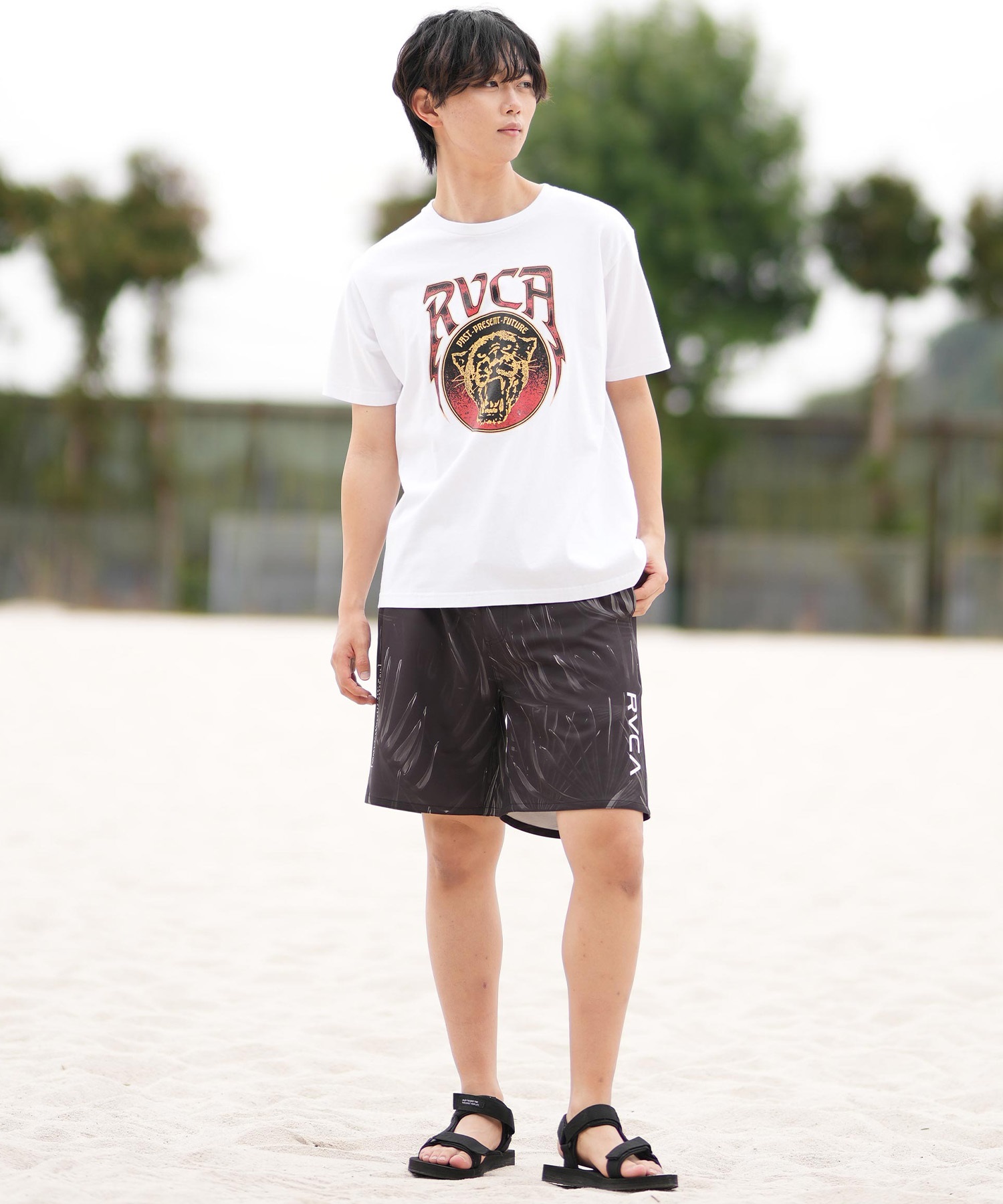 RVCA ルーカ 半袖 Tシャツ メンズ フロントプリント RAWR SS BF041-251(WHT-S)