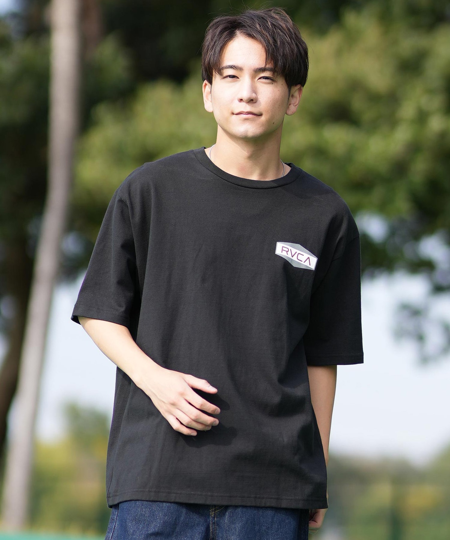 RVCA ルーカ 半袖 Tシャツ メンズ バックプリント BF041-252(WHT-S)