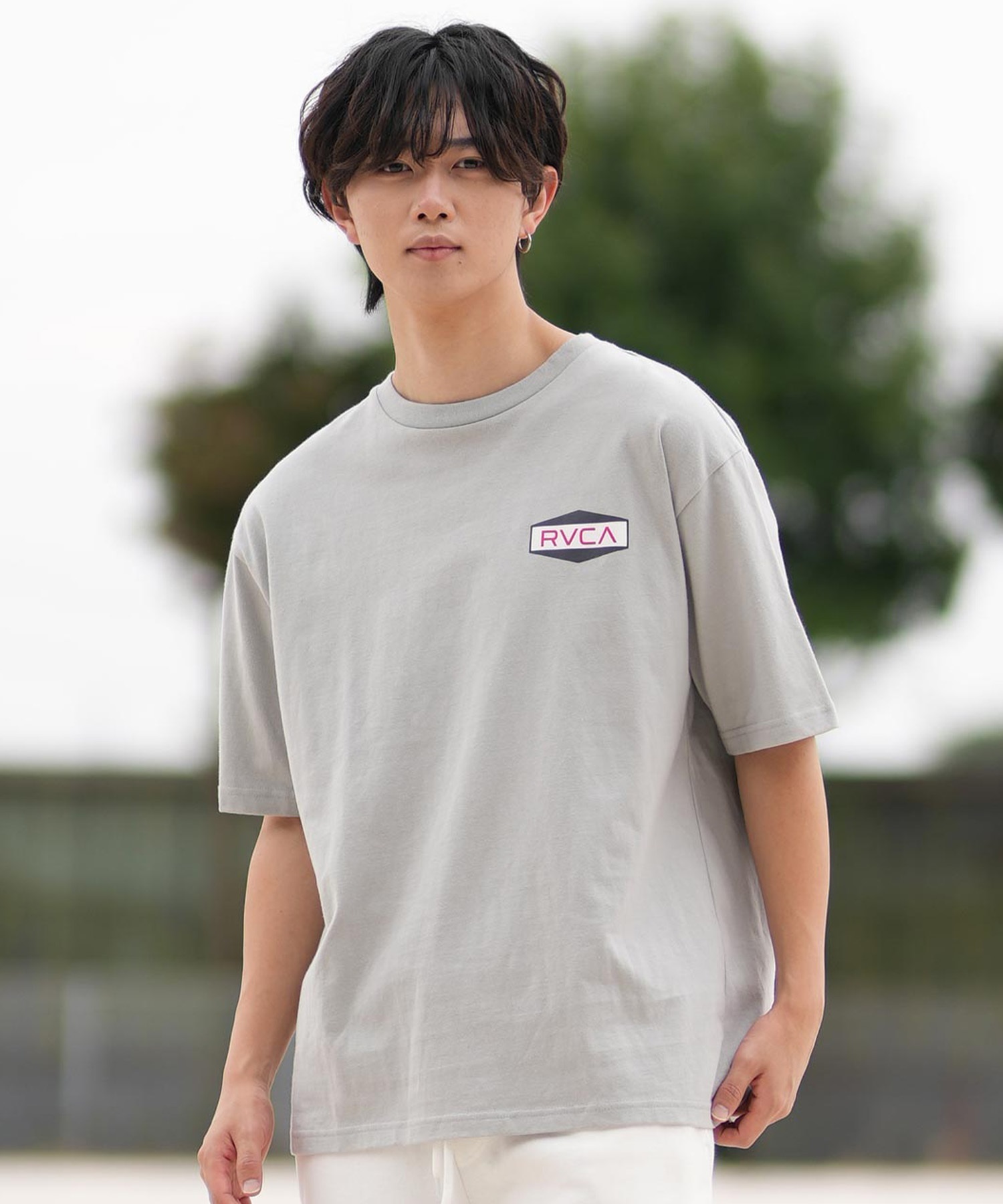 RVCA ルーカ 半袖 Tシャツ メンズ バックプリント BF041-252(WHT-S)
