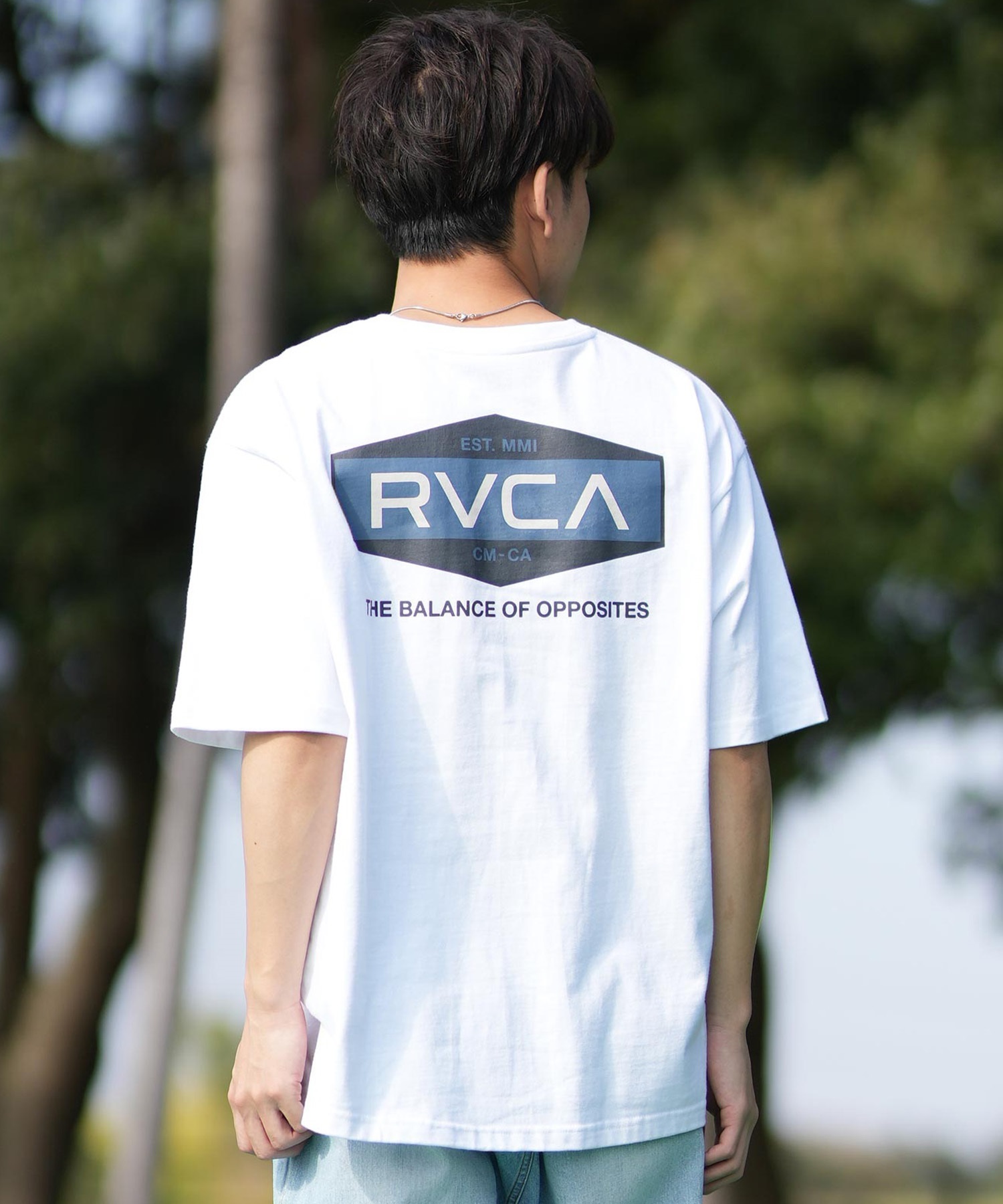 RVCA ルーカ 半袖 Tシャツ メンズ バックプリント BF041-252(WHT-S)