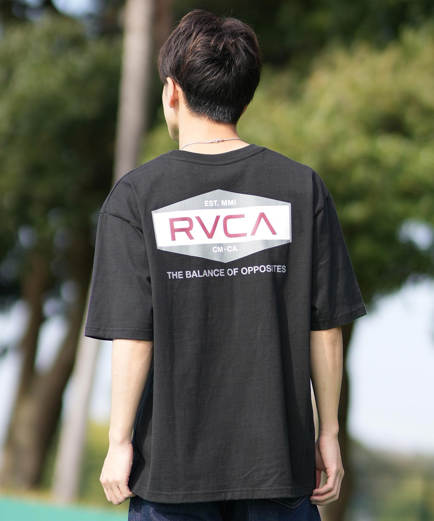 RVCA ルーカ 半袖 Tシャツ メンズ バックプリント BF041-252(WHT-S)