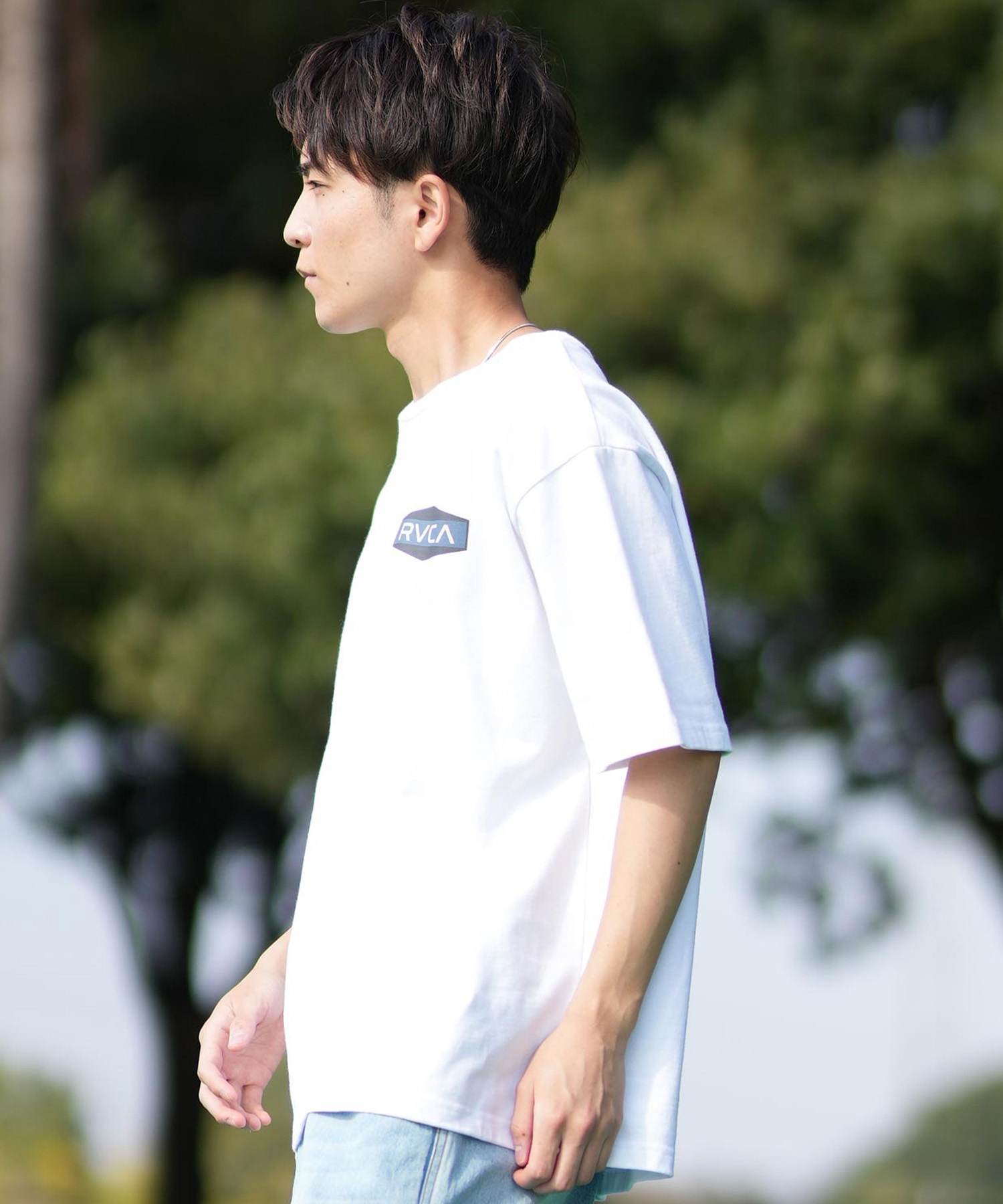 RVCA ルーカ 半袖 Tシャツ メンズ バックプリント BF041-252(WHT-S)