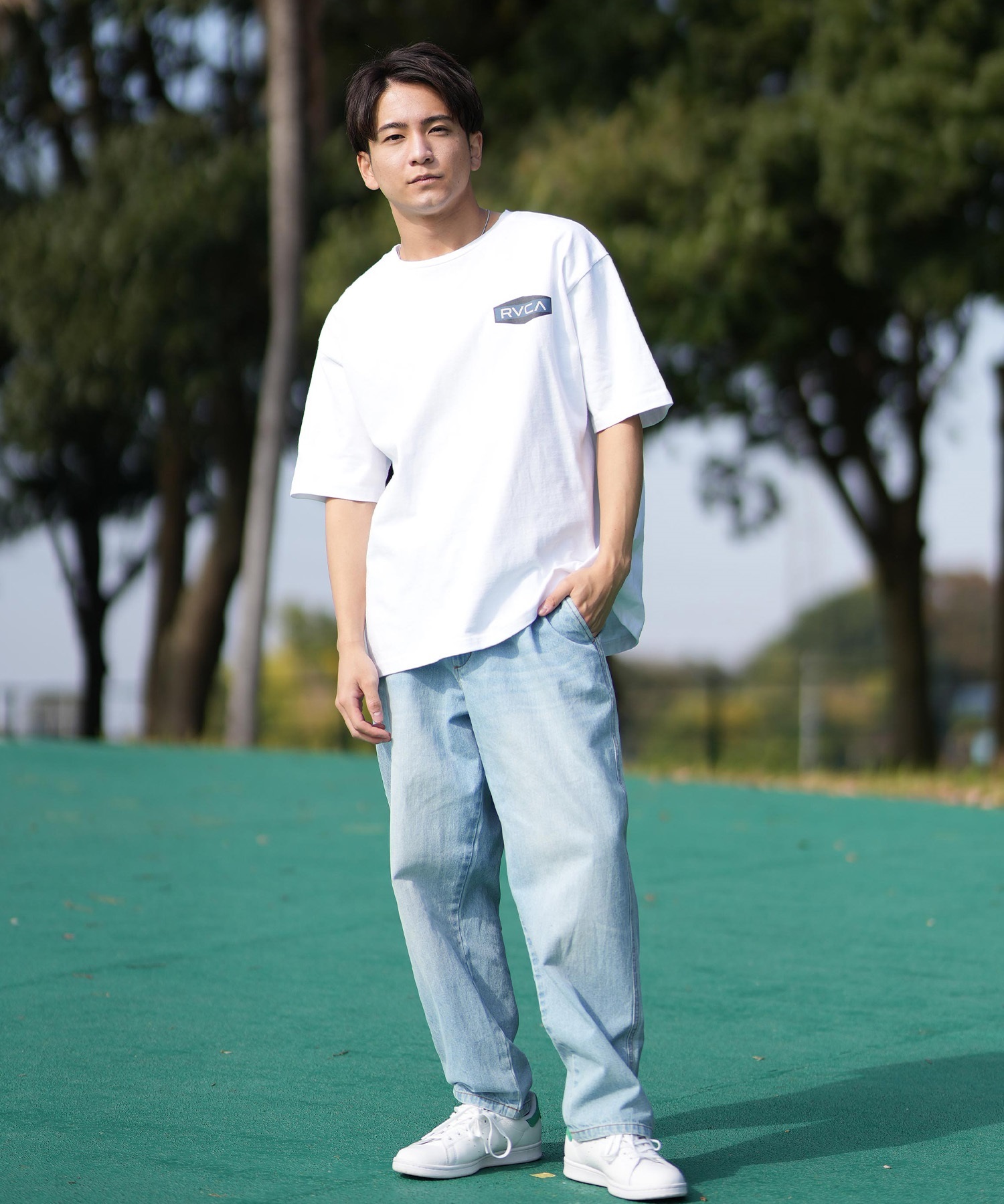 RVCA ルーカ 半袖 Tシャツ メンズ バックプリント BF041-252(WHT-S)
