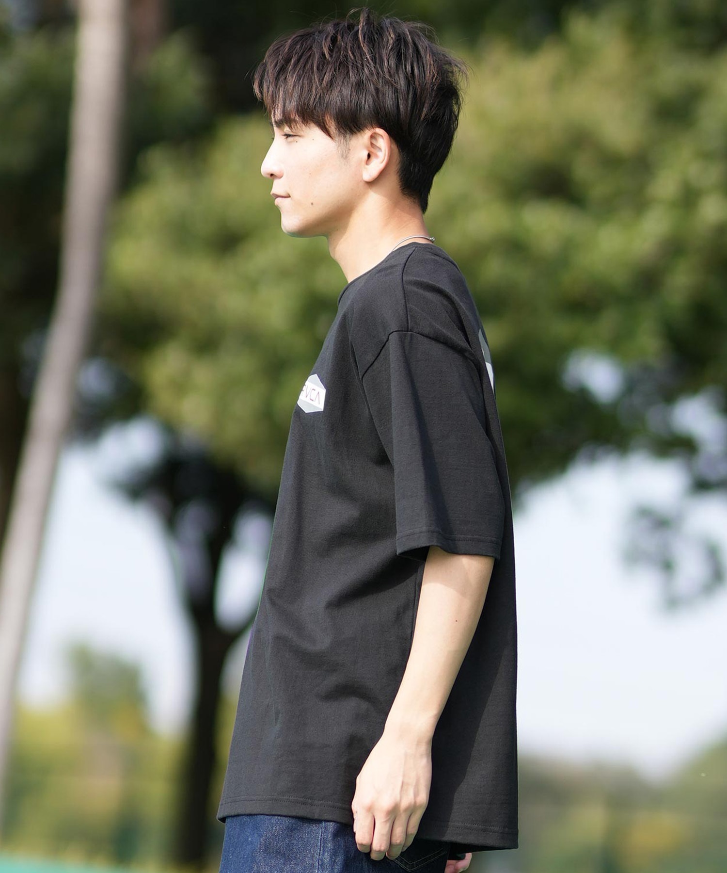 RVCA ルーカ 半袖 Tシャツ メンズ バックプリント BF041-252(WHT-S)