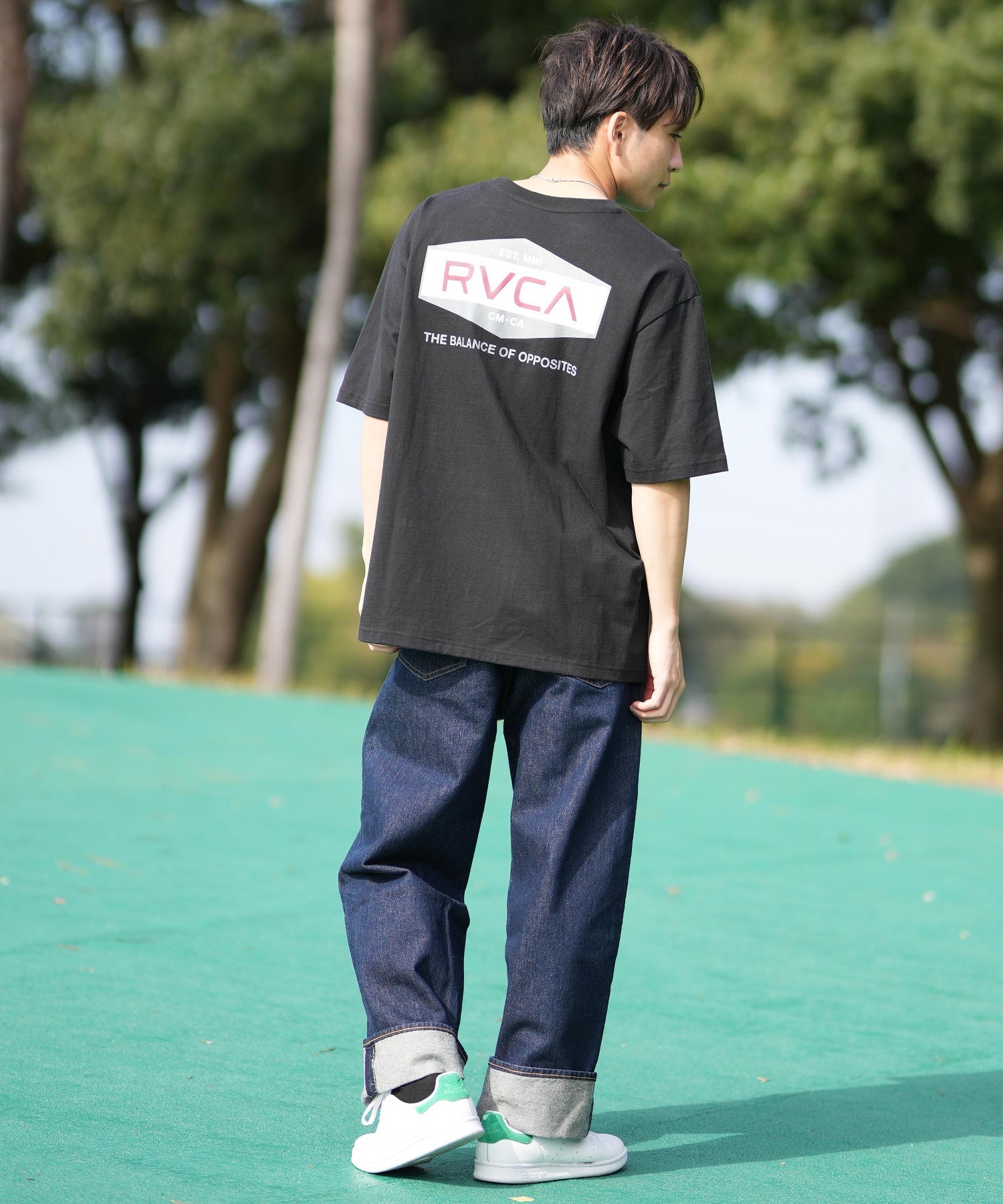 RVCA ルーカ 半袖 Tシャツ メンズ バックプリント BF041-252(WHT-S)