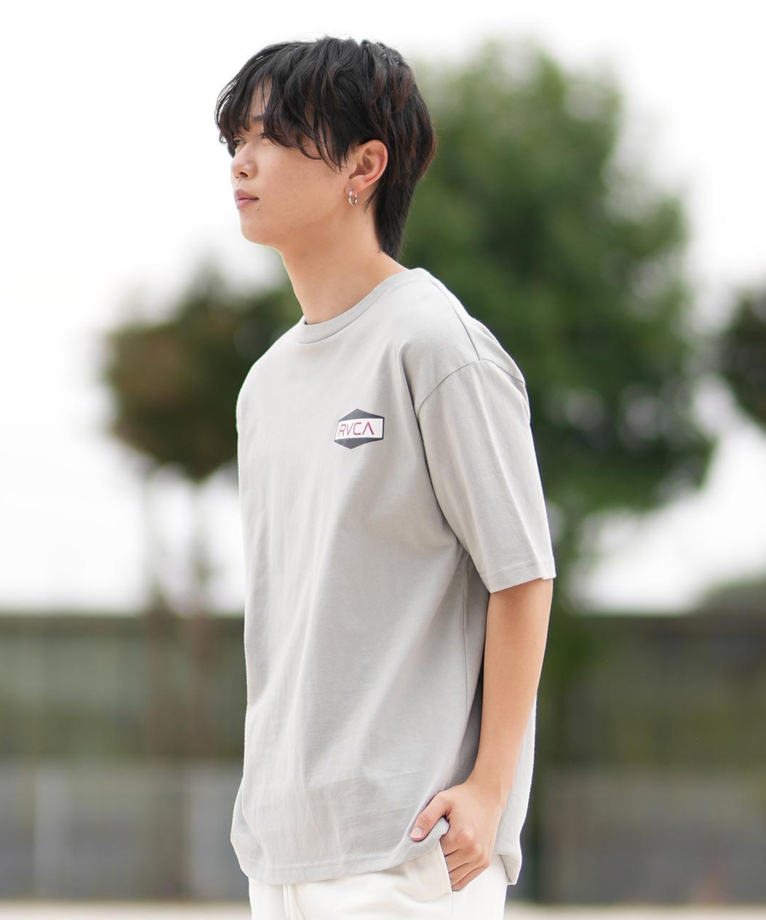 RVCA ルーカ 半袖 Tシャツ メンズ バックプリント BF041-252(WHT-S)
