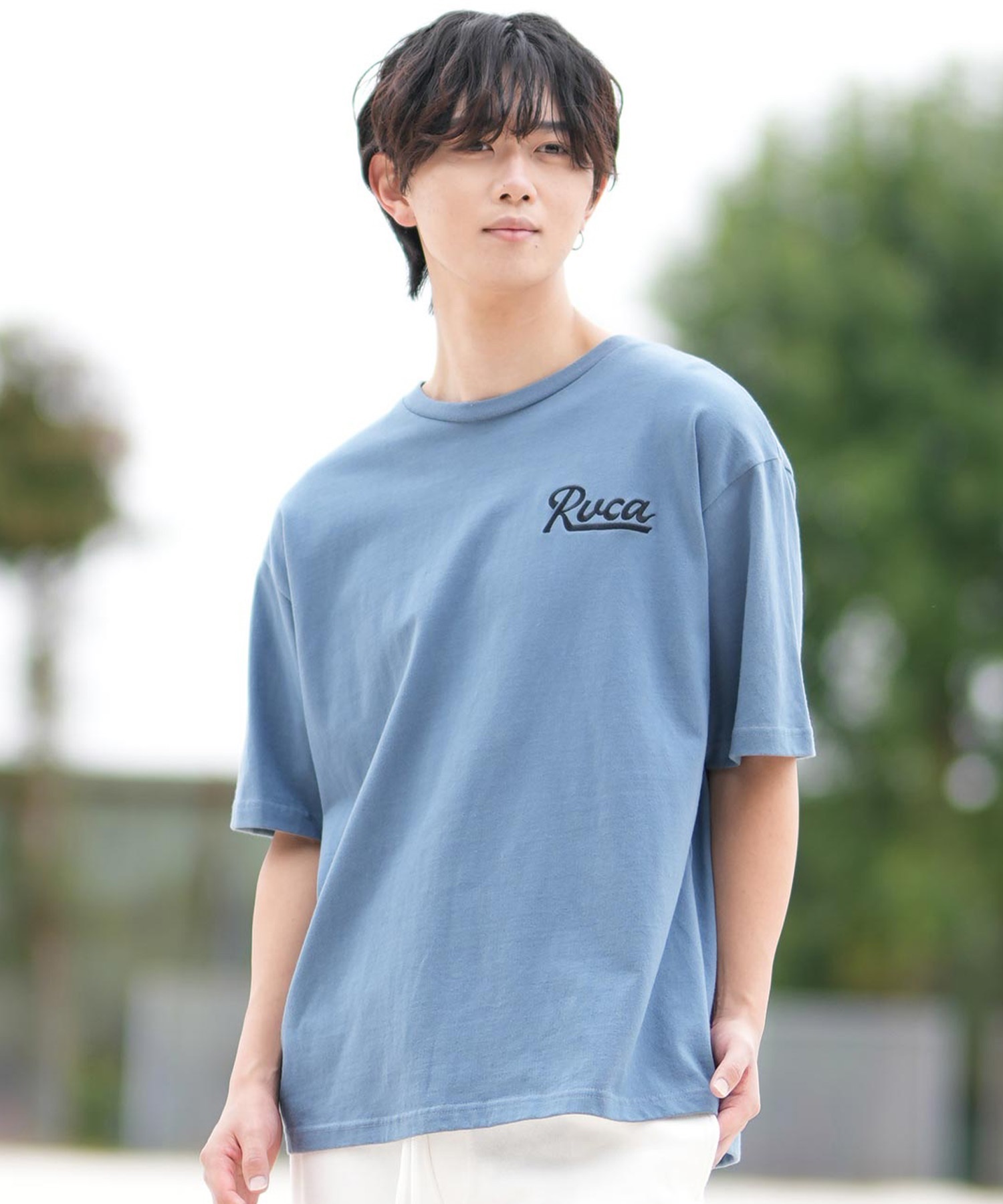 ルーカ メンズ Tシャツ トップス Print T-shirt - blue（RVCA
