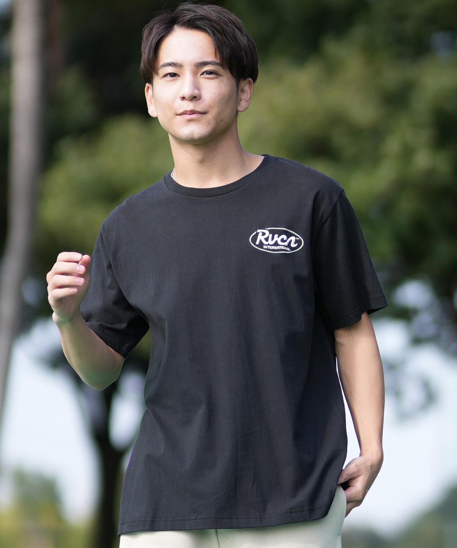 RVCA ルーカ 半袖 Tシャツ メンズ バックプリント RANCH SCRIPT SS BF041-256(WHT-S)