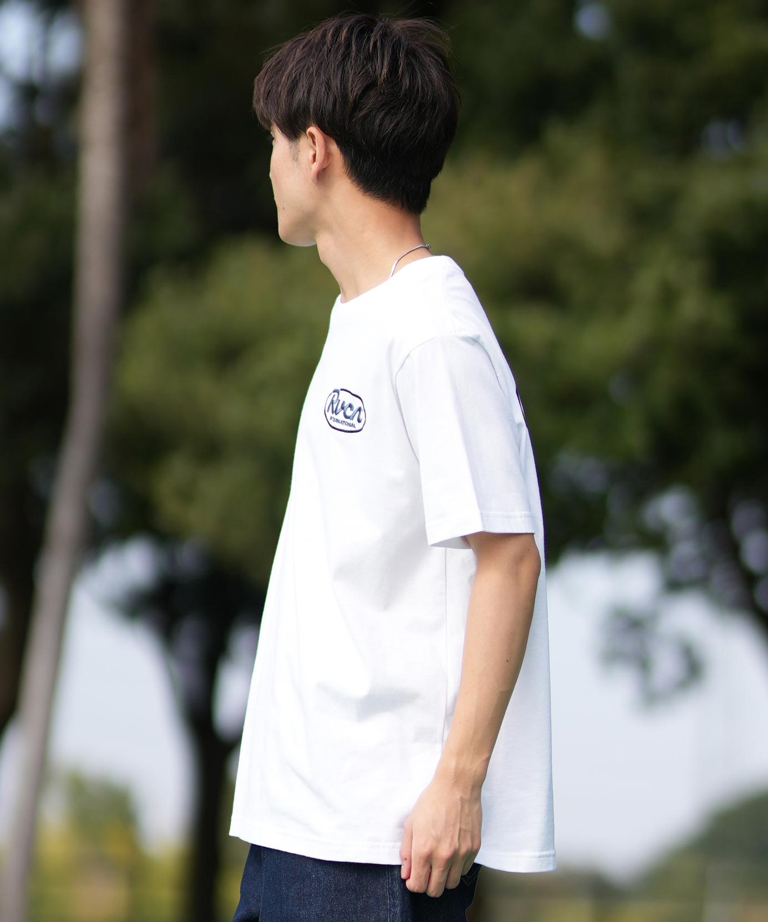 RVCA ルーカ 半袖 Tシャツ メンズ バックプリント RANCH SCRIPT SS BF041-256(WHT-S)