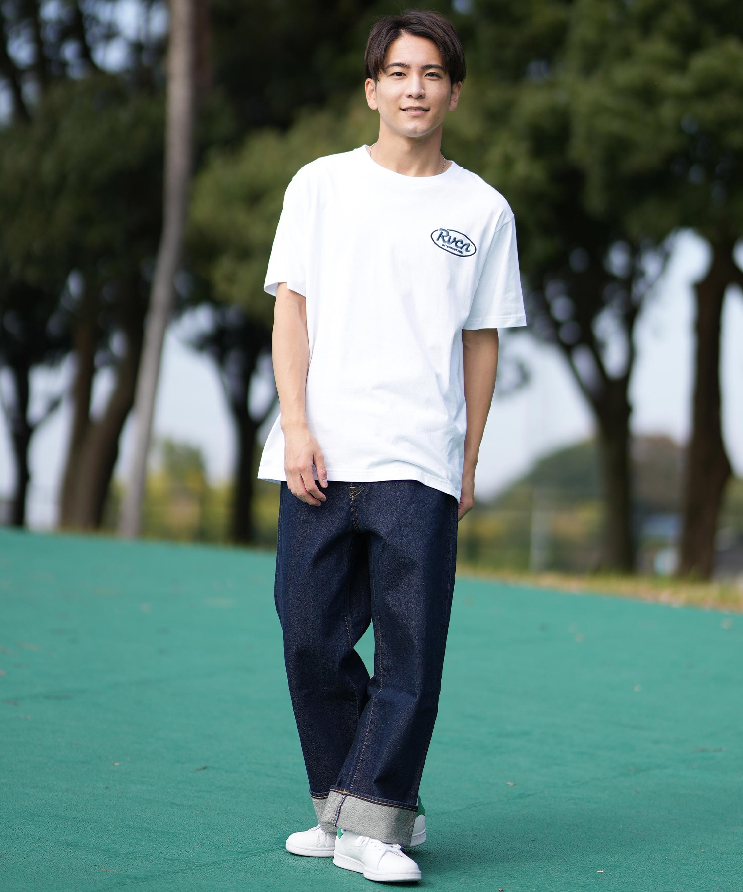 RVCA ルーカ 半袖 Tシャツ メンズ バックプリント RANCH SCRIPT SS BF041-256(WHT-S)