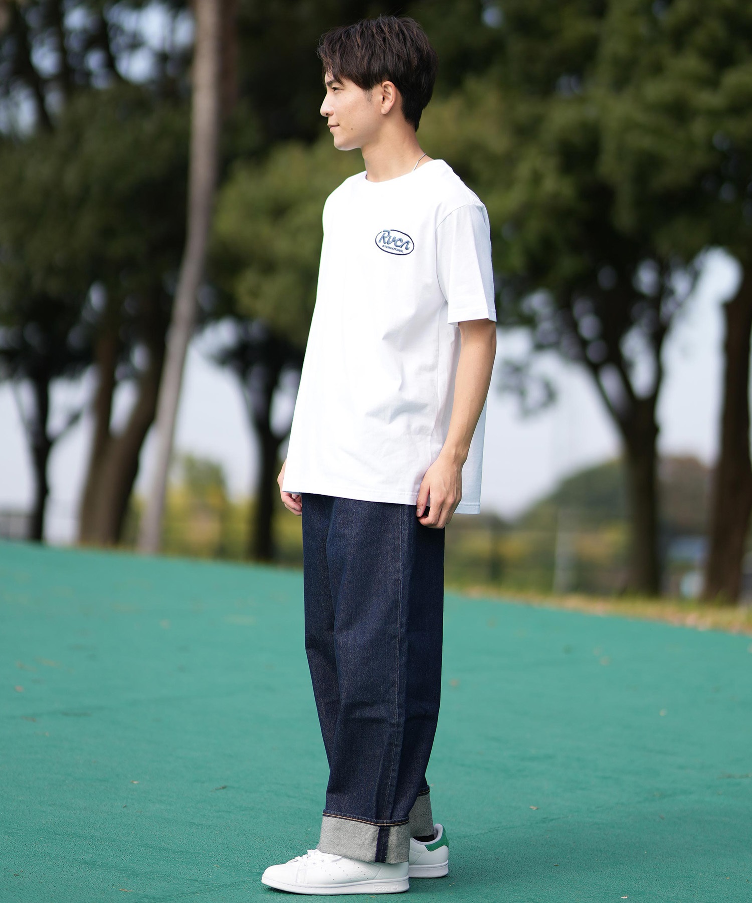 RVCA ルーカ 半袖 Tシャツ メンズ バックプリント RANCH SCRIPT SS BF041-256(WHT-S)