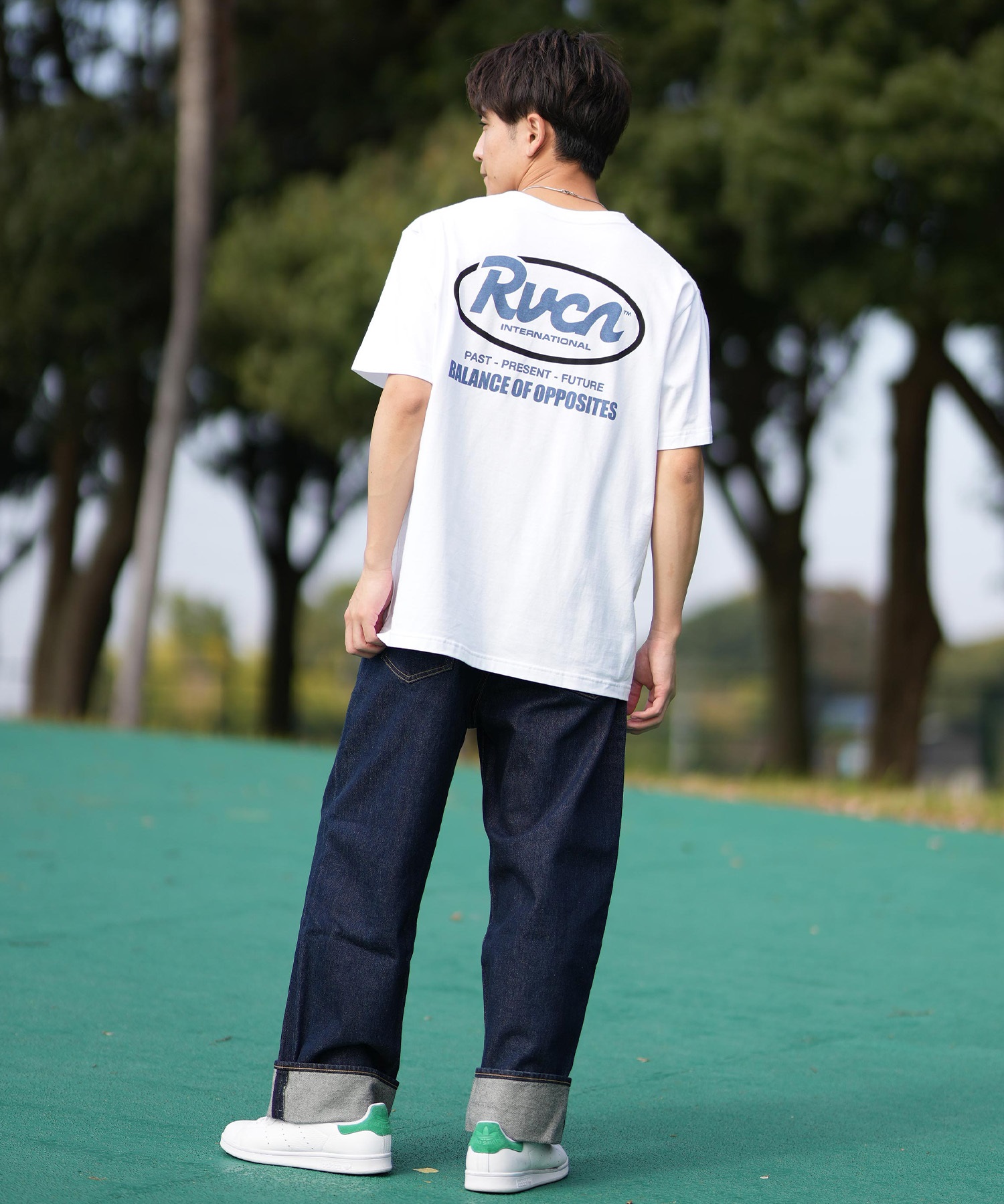 RVCA ルーカ 半袖 Tシャツ メンズ バックプリント RANCH SCRIPT SS BF041-256(WHT-S)