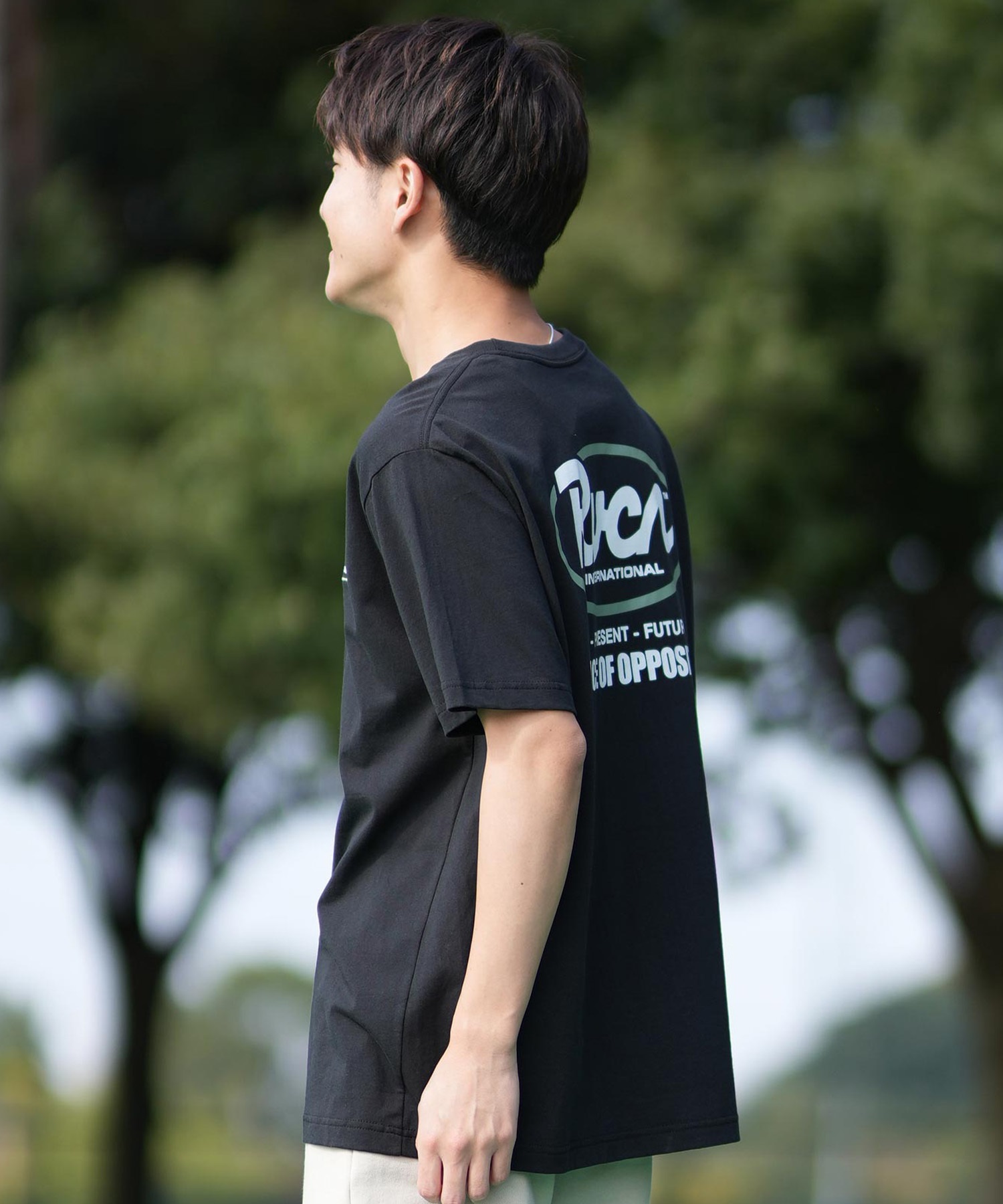 RVCA ルーカ 半袖 Tシャツ メンズ バックプリント RANCH SCRIPT SS BF041-256(WHT-S)