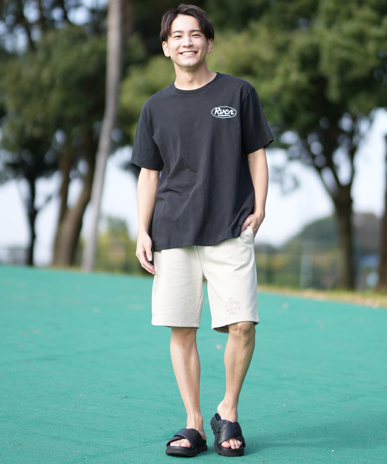 RVCA ルーカ 半袖 Tシャツ メンズ バックプリント RANCH SCRIPT SS BF041-256(WHT-S)