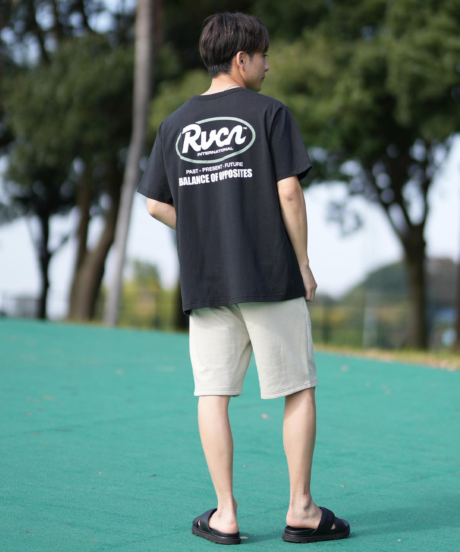 RVCA ルーカ 半袖 Tシャツ メンズ バックプリント RANCH SCRIPT SS BF041-256(WHT-S)