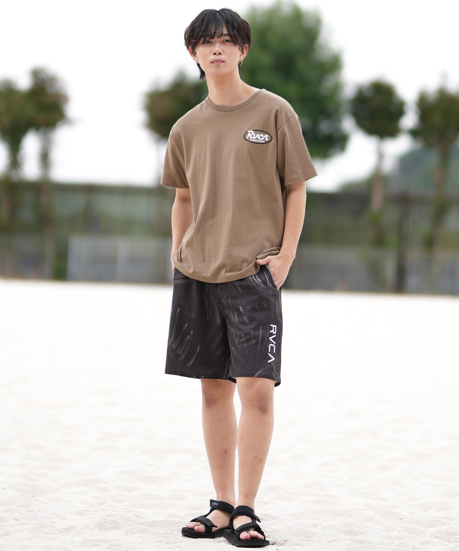 RVCA ルーカ 半袖 Tシャツ メンズ バックプリント RANCH SCRIPT SS BF041-256(WHT-S)