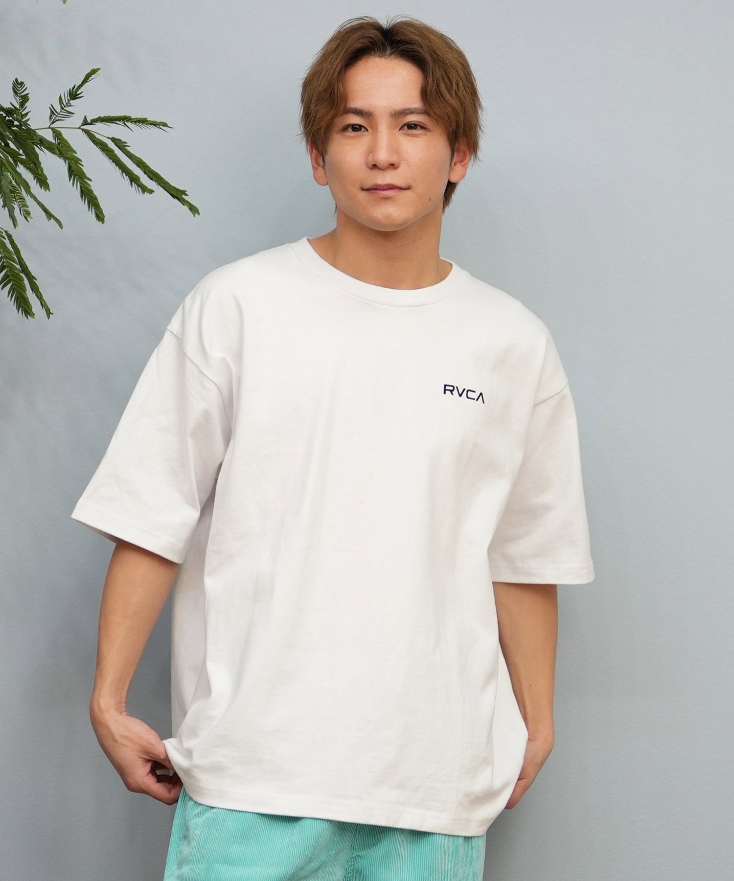 RVCA ルーカ 半袖 Tシャツ メンズ バックプリント ブランドロゴ オーバーサイズ BF041-P22(WHT-S)