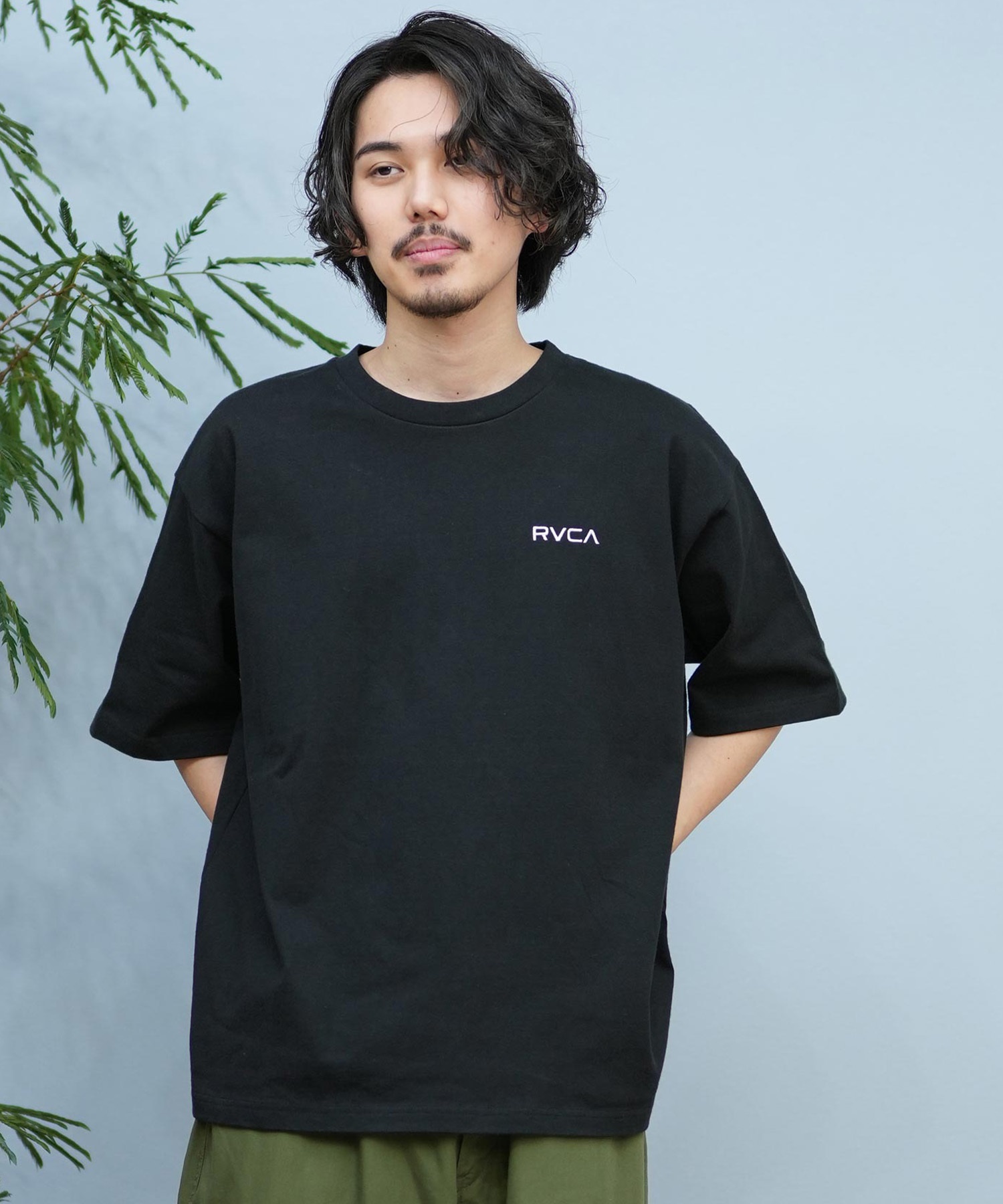 RVCA ルーカ 半袖 Tシャツ メンズ バックプリント ブランドロゴ オーバーサイズ BF041-P22(WHT-S)