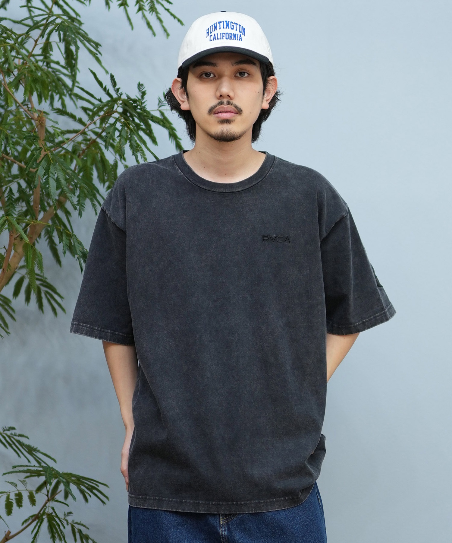 RVCA ルーカ 半袖 Tシャツ メンズ バックプリント ブランドロゴ オーバーサイズ BF041-P22(WHT-S)
