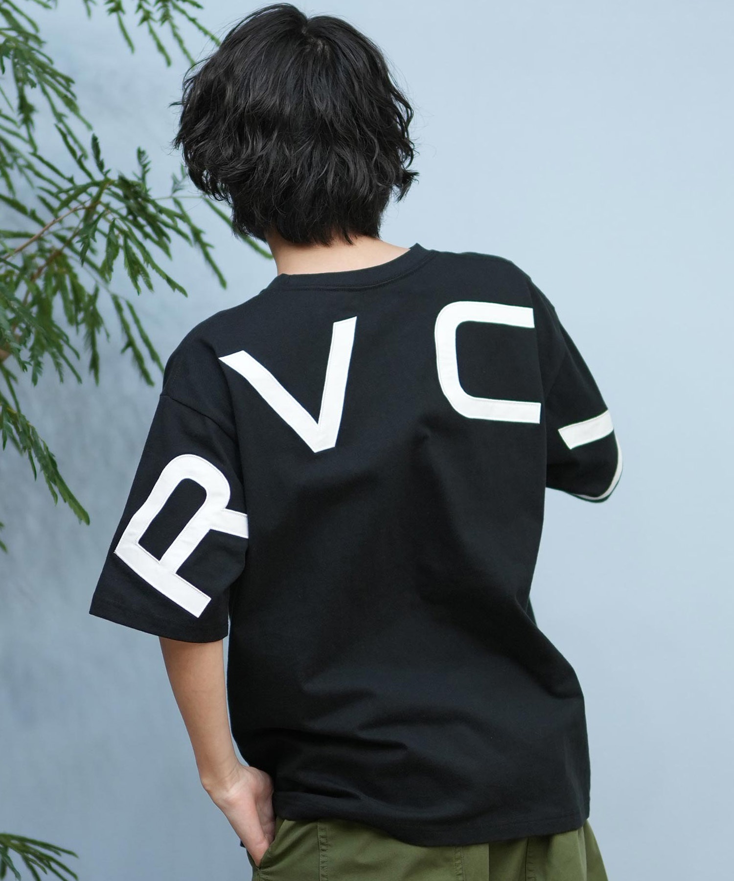 RVCA ルーカ 半袖 Tシャツ メンズ バックプリント ブランドロゴ オーバーサイズ BF041-P22(WHT-S)