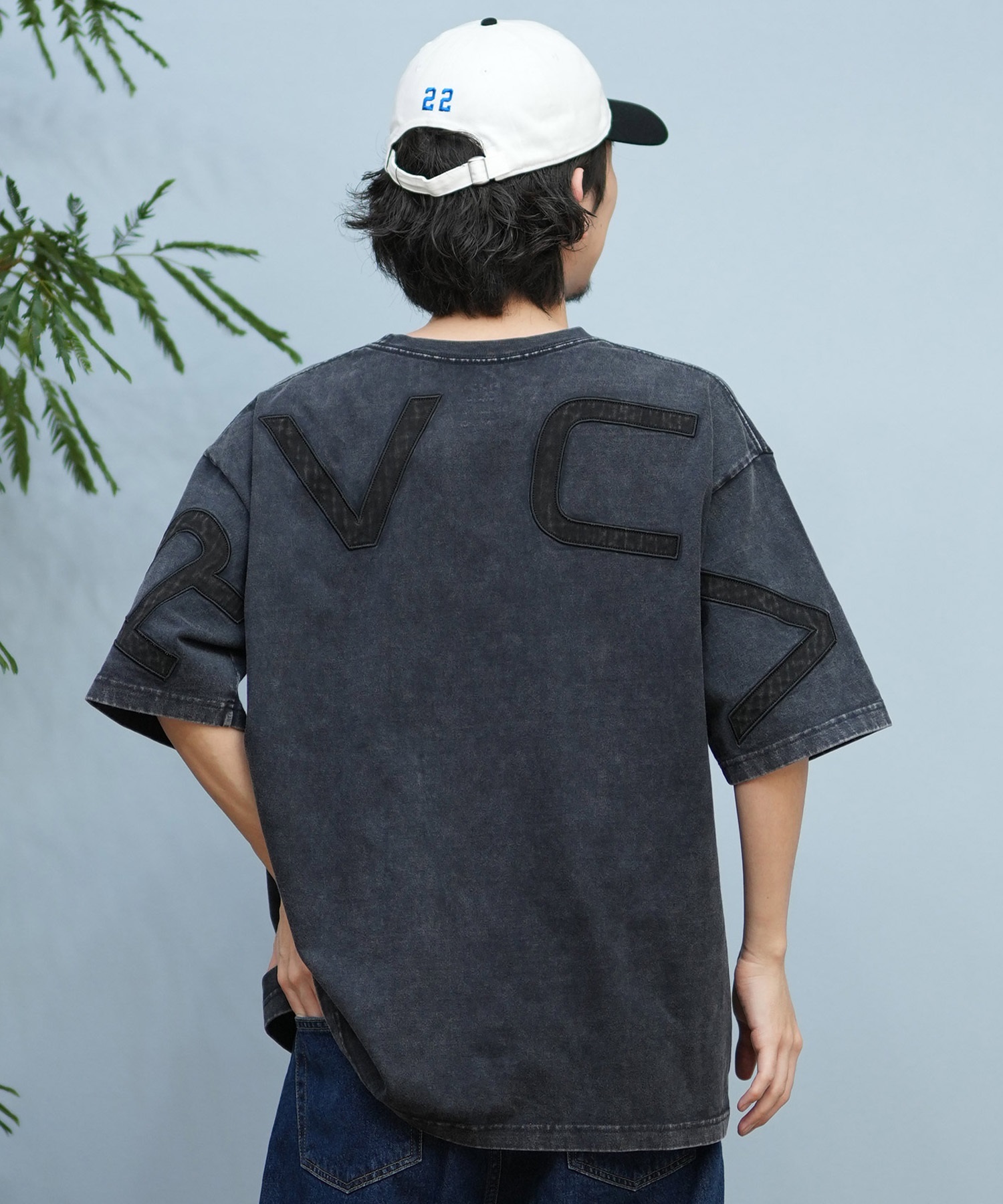 RVCA ルーカ 半袖 Tシャツ メンズ バックプリント ブランドロゴ オーバーサイズ BF041-P22(WHT-S)