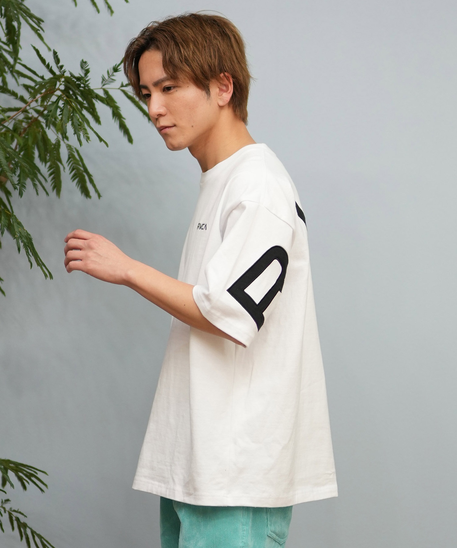 RVCA ルーカ 半袖 Tシャツ メンズ バックプリント ブランドロゴ オーバーサイズ BF041-P22(WHT-S)